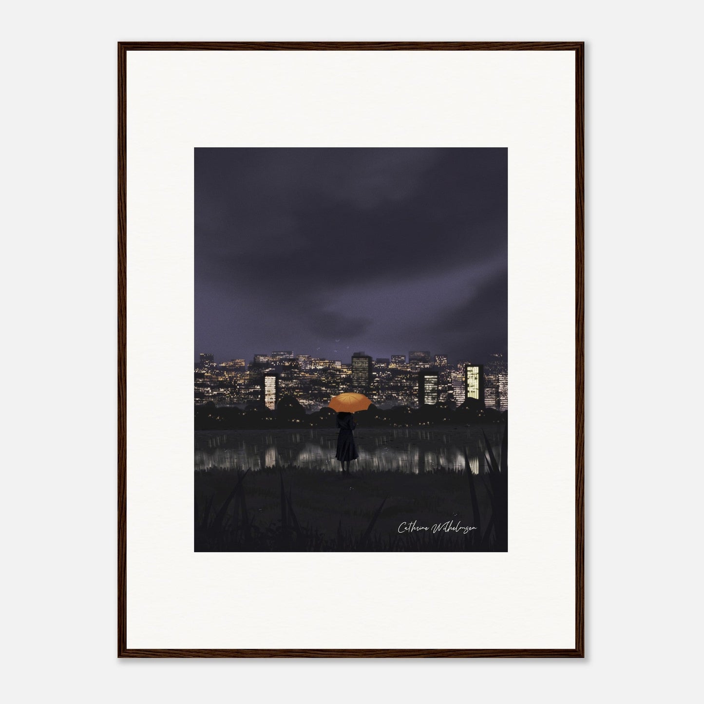 Gazing at City Lights – Framed Art Print - PlanetC