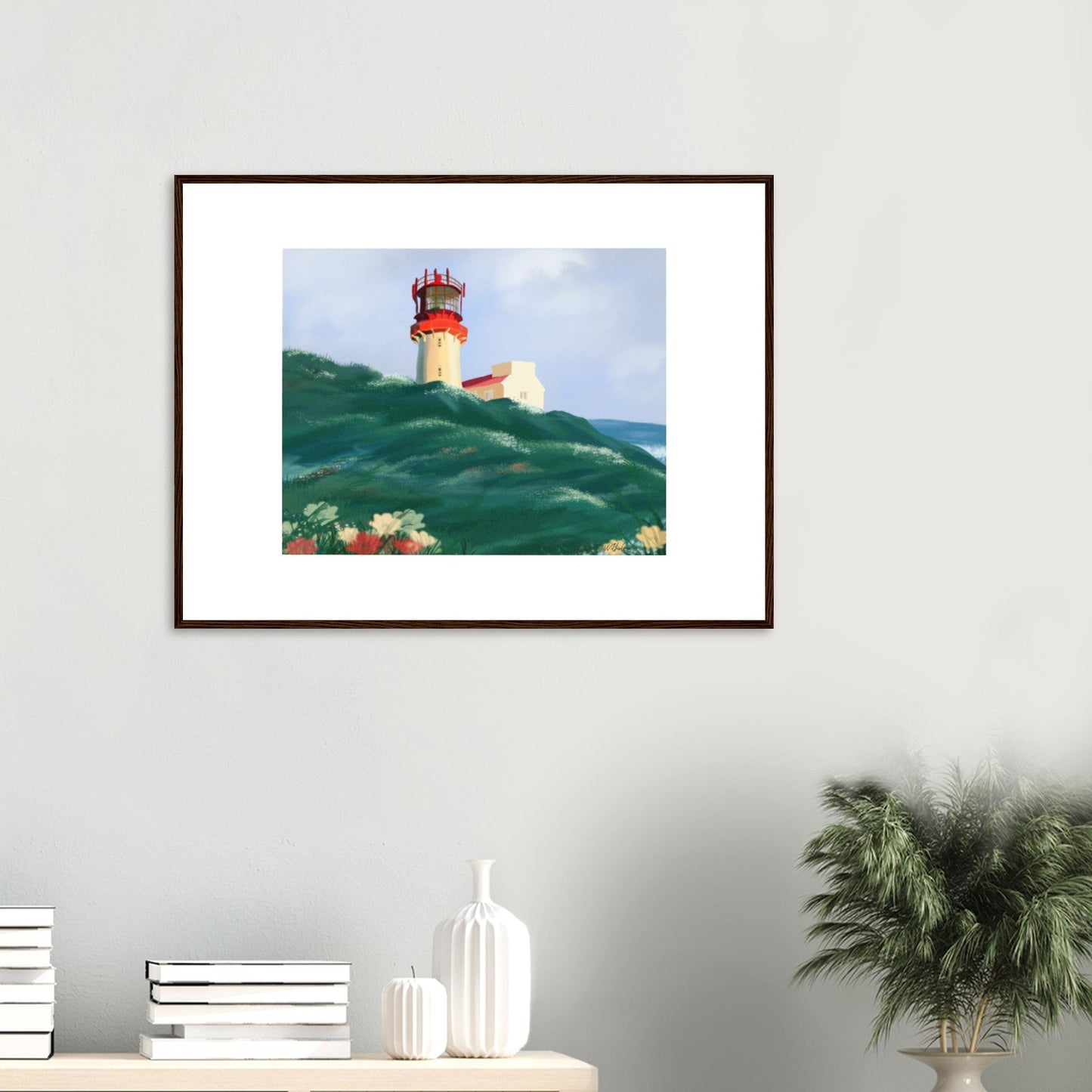 Norwegian Lighthouse - Art print med treramme - PlanetC