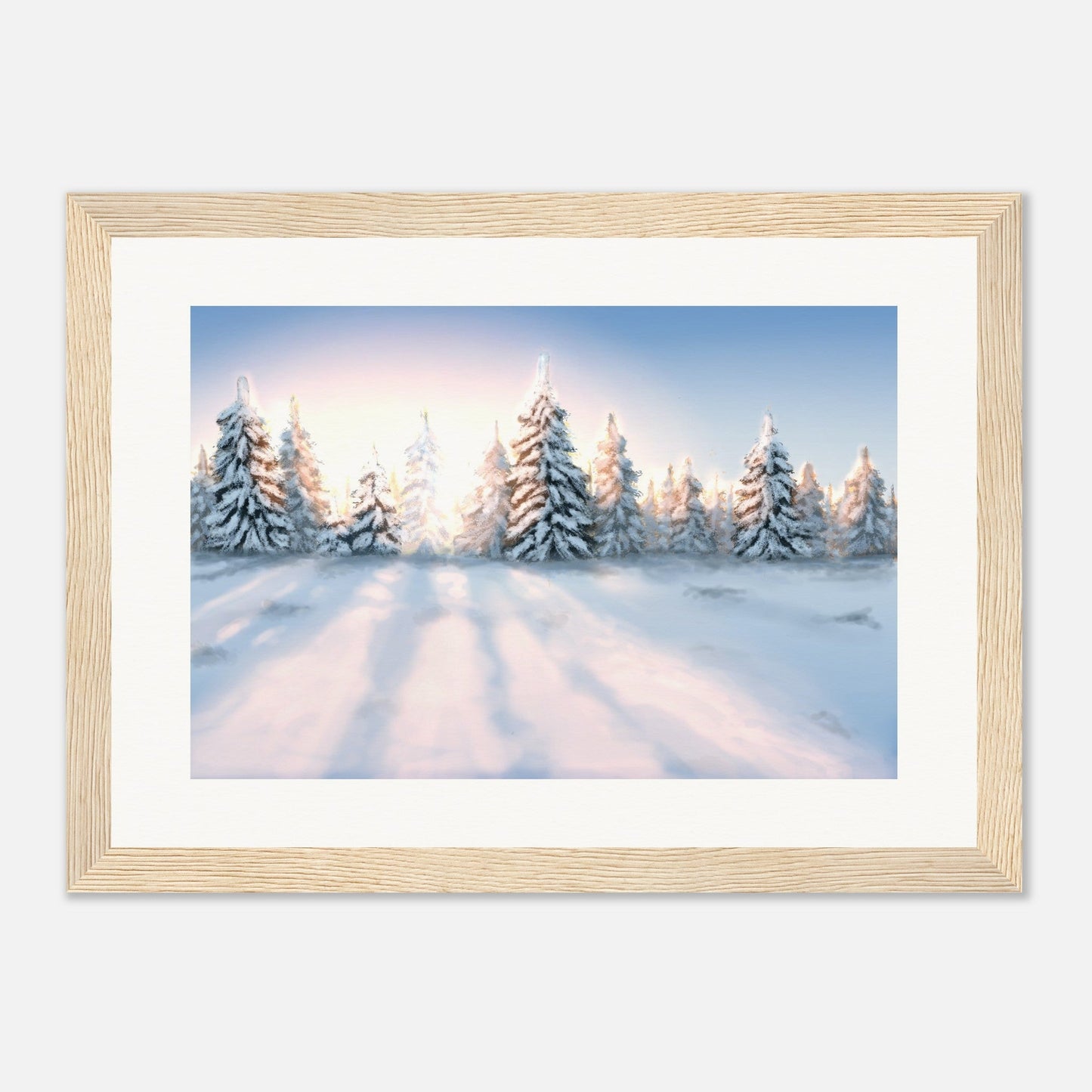 Vintermorgen (Digitaltrykk med matt papir i gallerikvalitet og treramme) - PlanetC