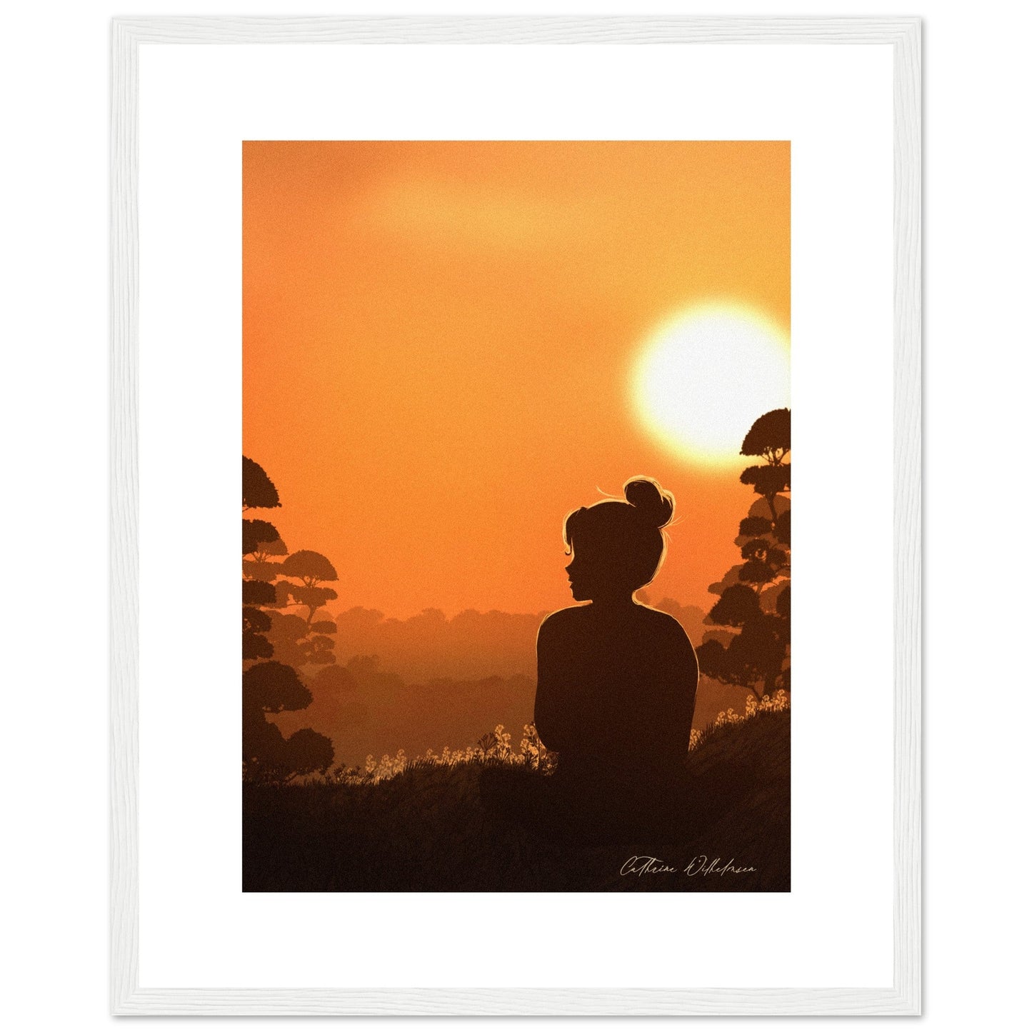 August sunset - Art print med treramme - PlanetC