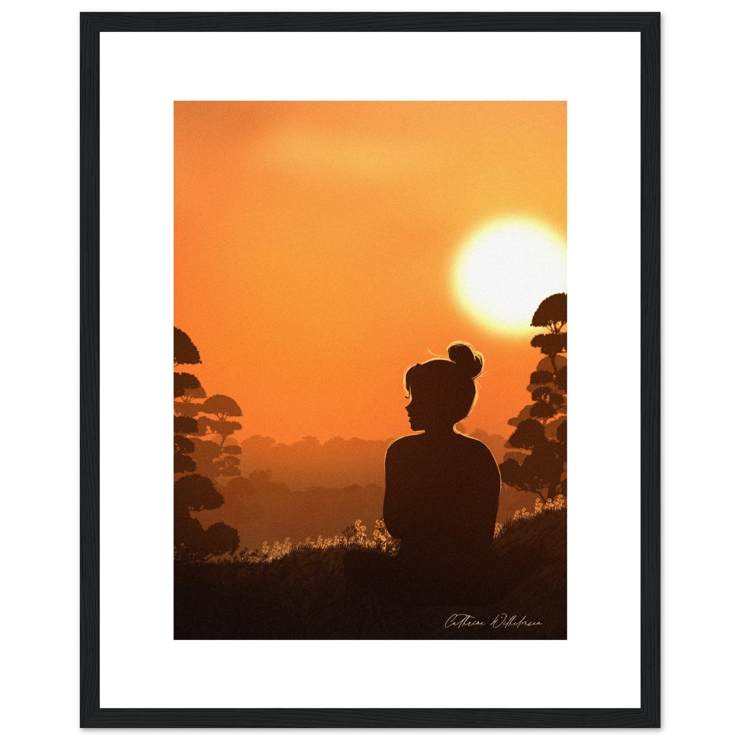 August sunset - Art print med treramme - PlanetC