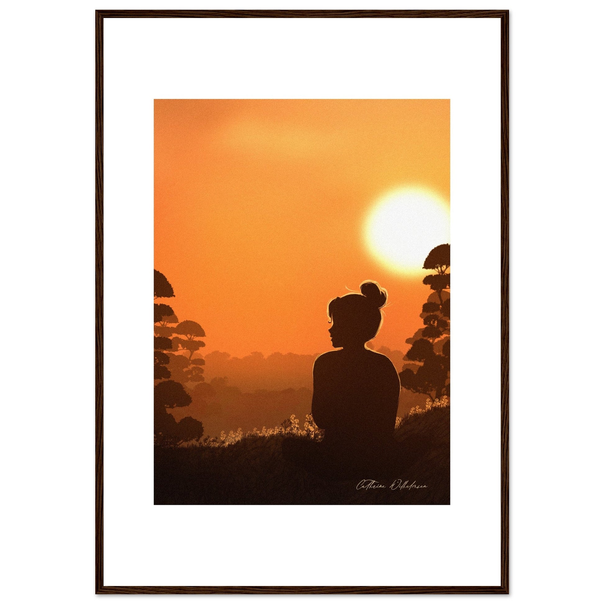 August sunset - Art print med treramme - PlanetC