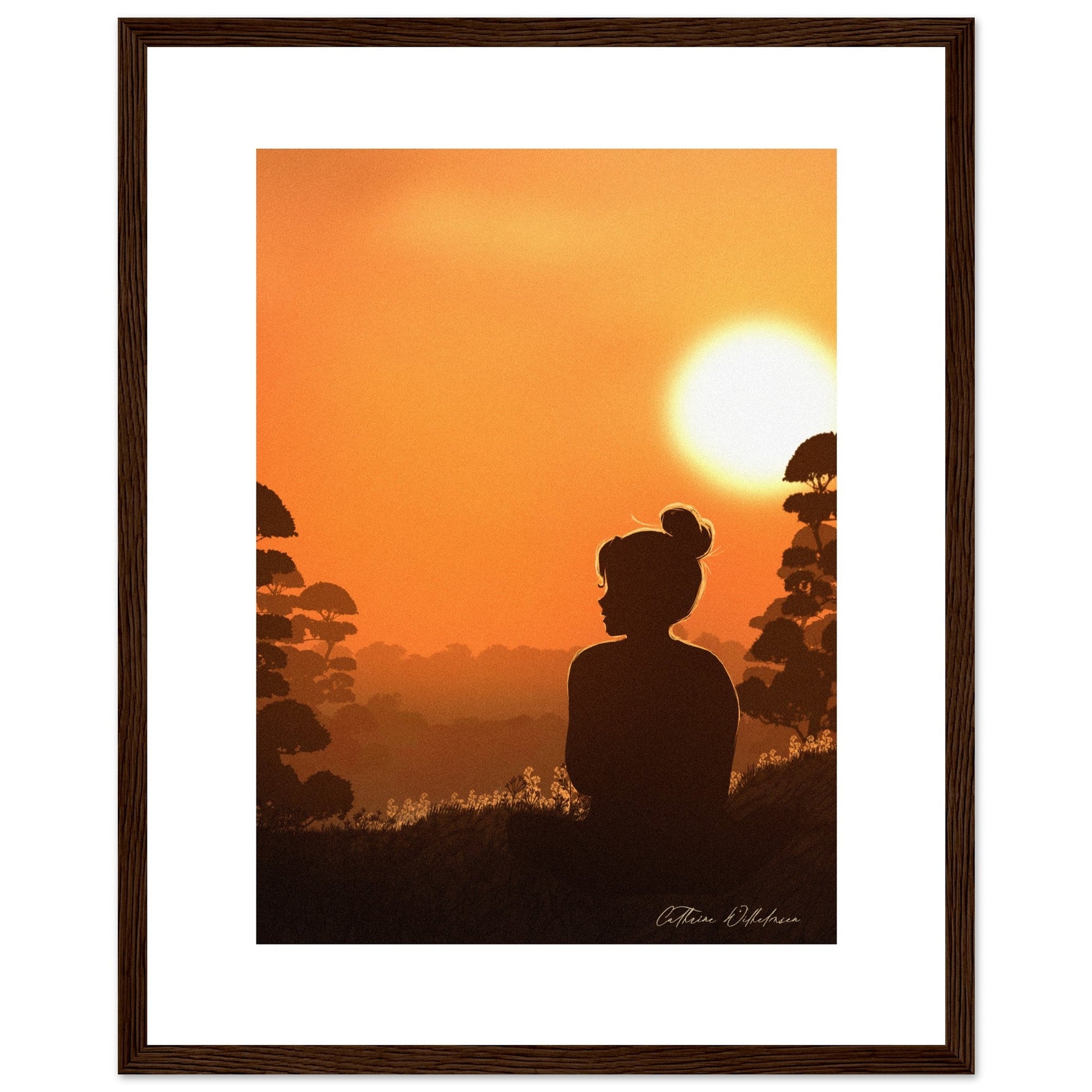 August sunset - Art print med treramme - PlanetC