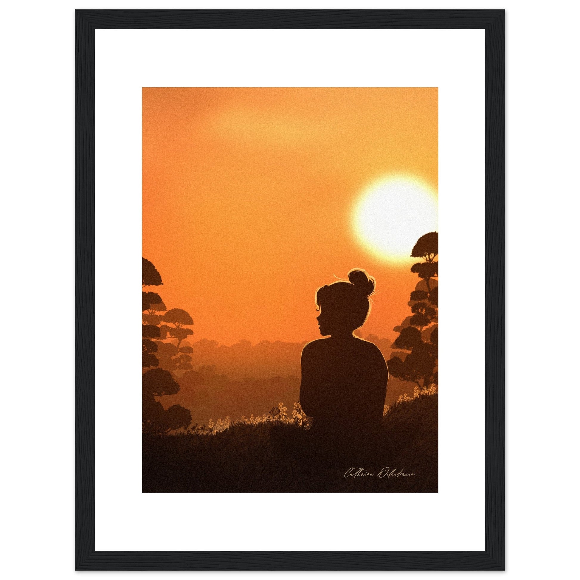 August sunset - Art print med treramme - PlanetC