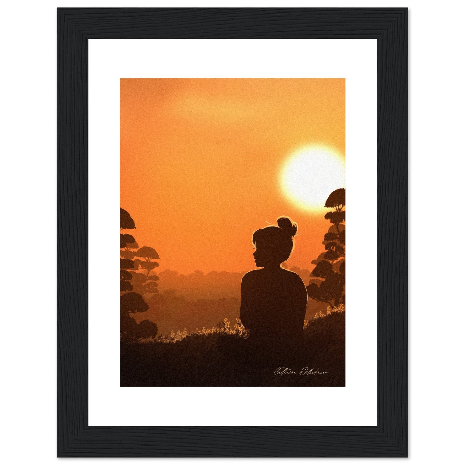 August sunset - Art print med treramme - PlanetC