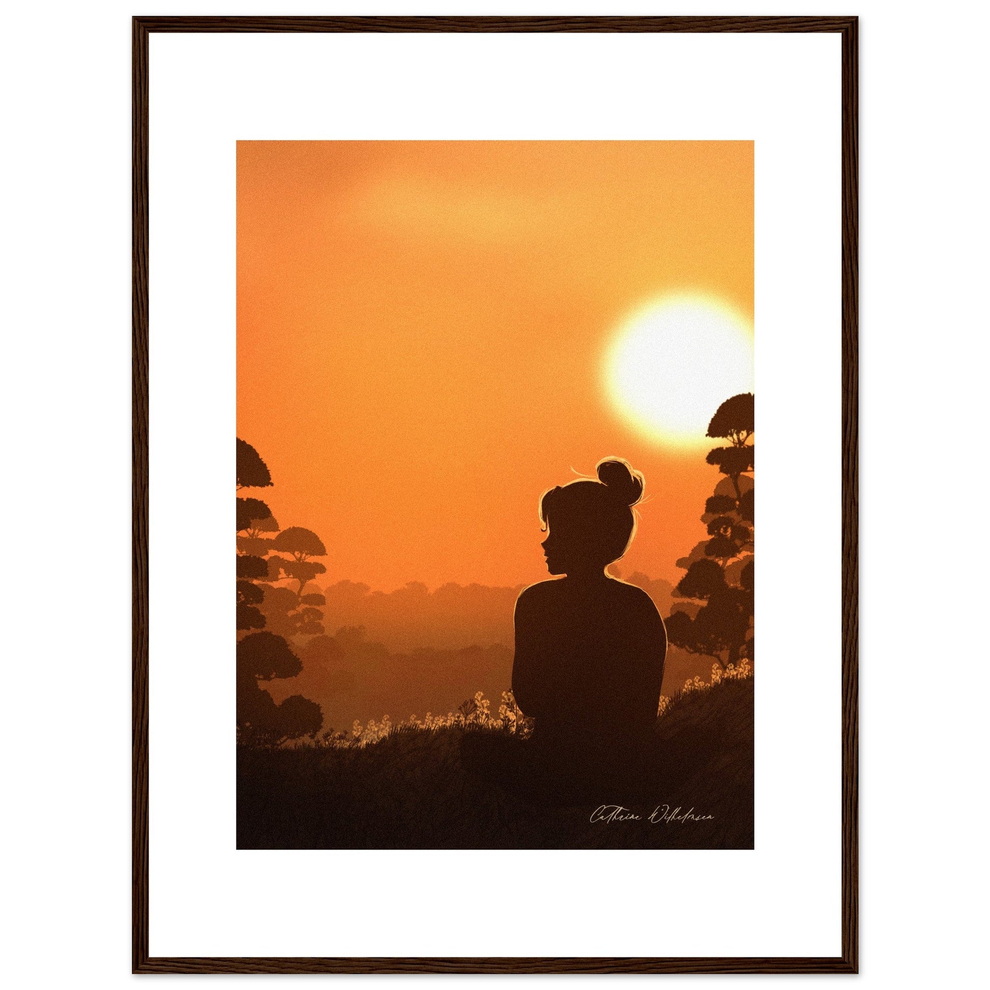 August sunset - Art print med treramme - PlanetC