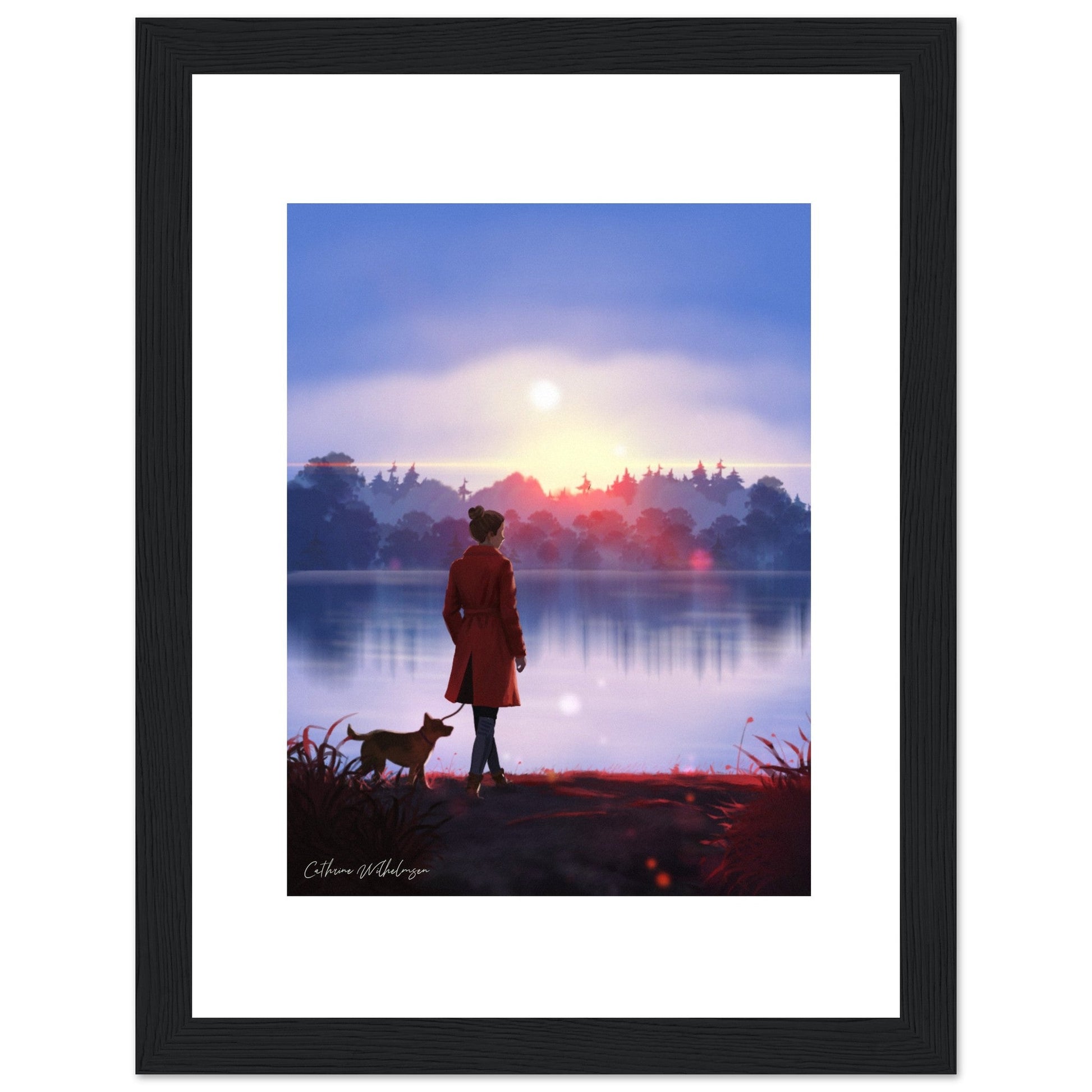 Evening Walk - Art print med treramme - PlanetC