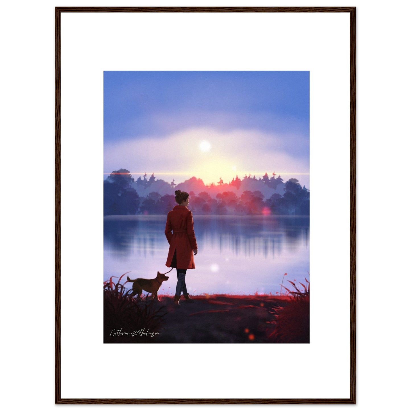 Evening Walk - Art print med treramme - PlanetC