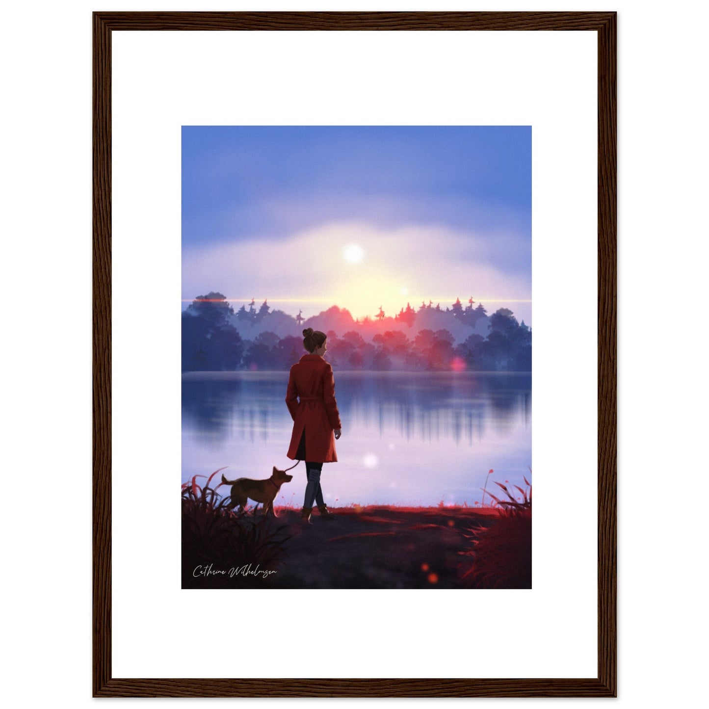 Evening Walk - Art print med treramme - PlanetC