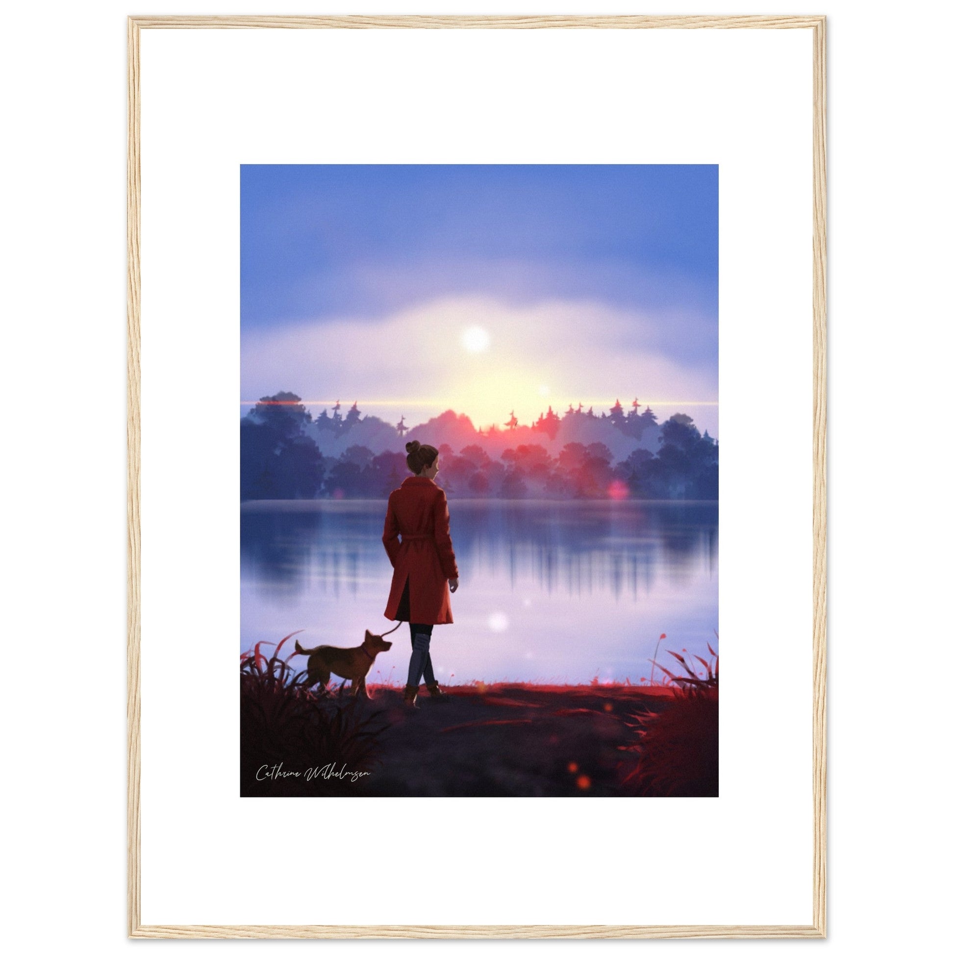 Evening Walk - Art print med treramme - PlanetC