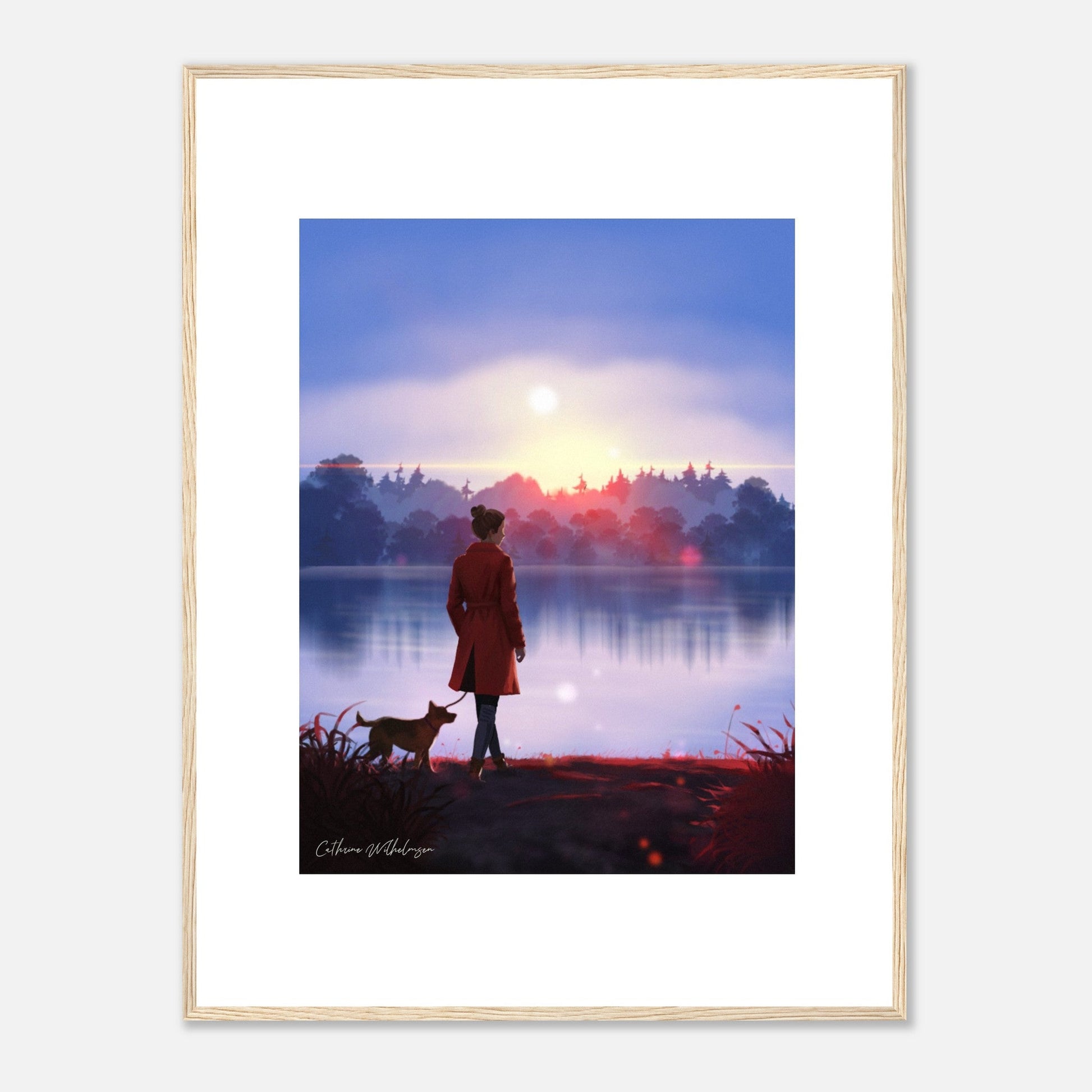 Evening Walk - Art print med treramme - PlanetC