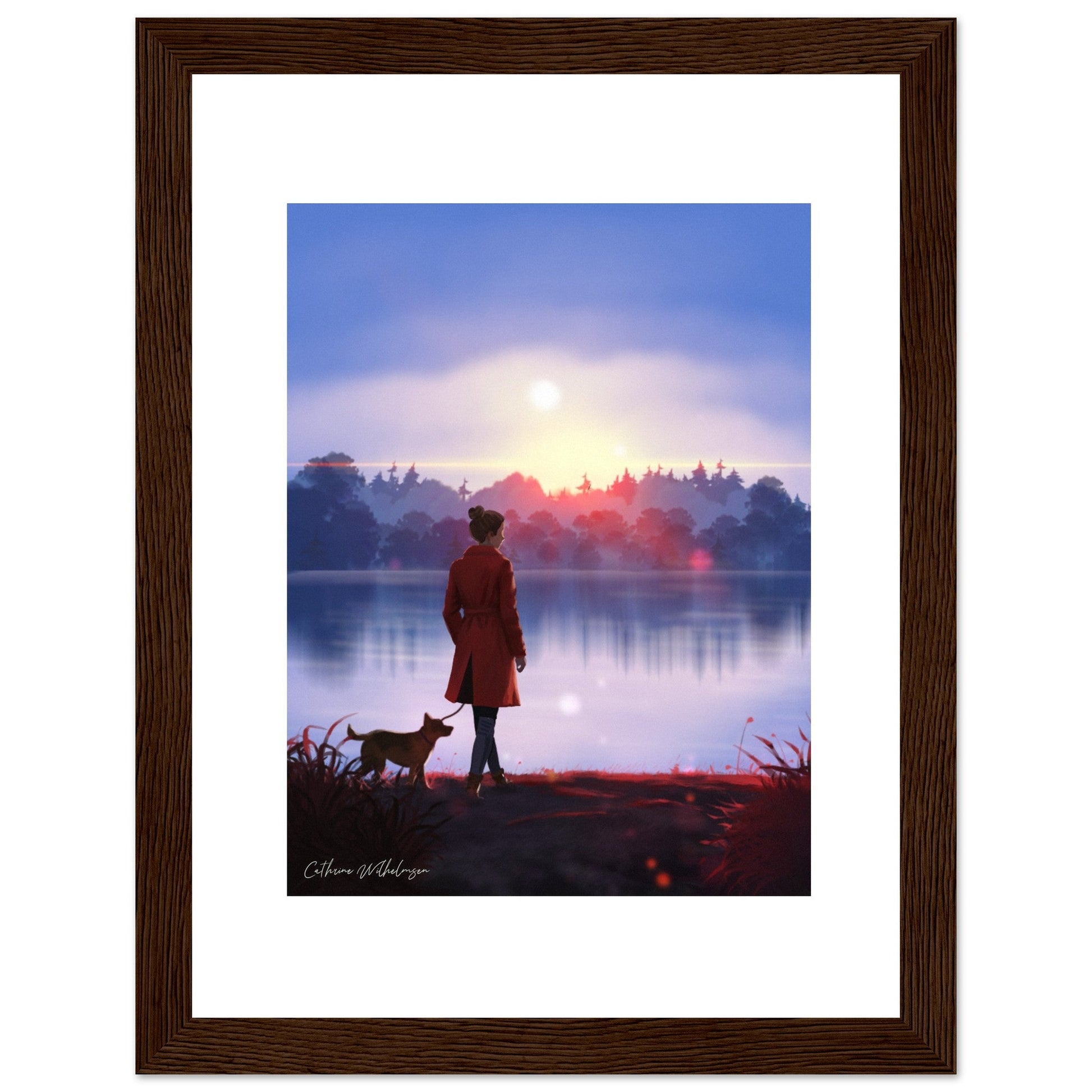 Evening Walk - Art print med treramme - PlanetC