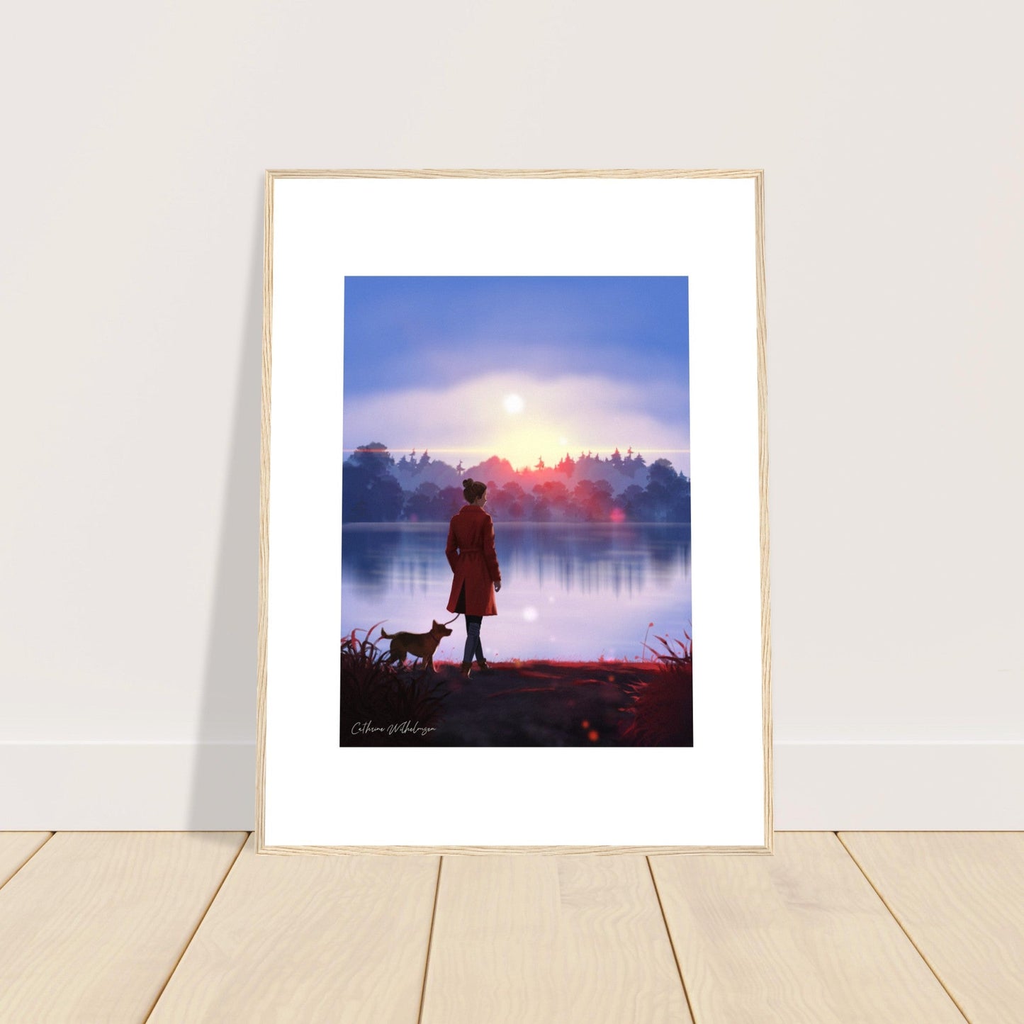 Evening Walk - Art print med treramme - PlanetC