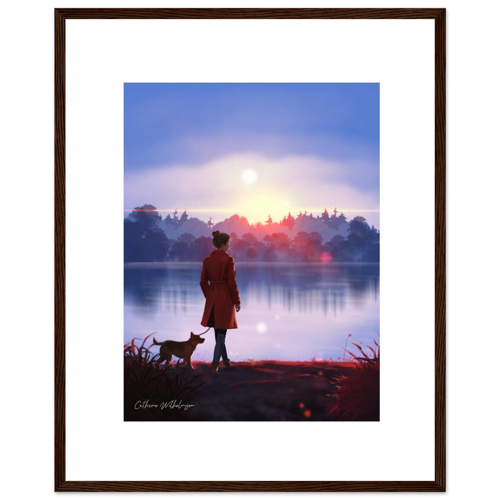 Evening Walk - Art print med treramme - PlanetC