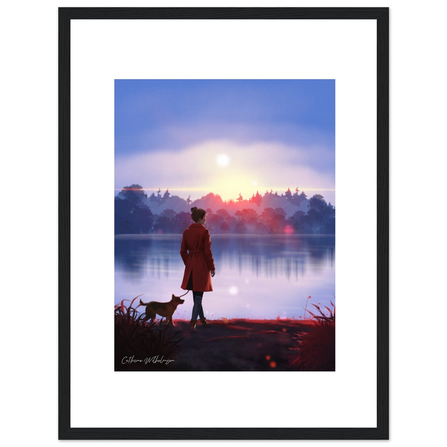 Evening Walk - Art print med treramme - PlanetC