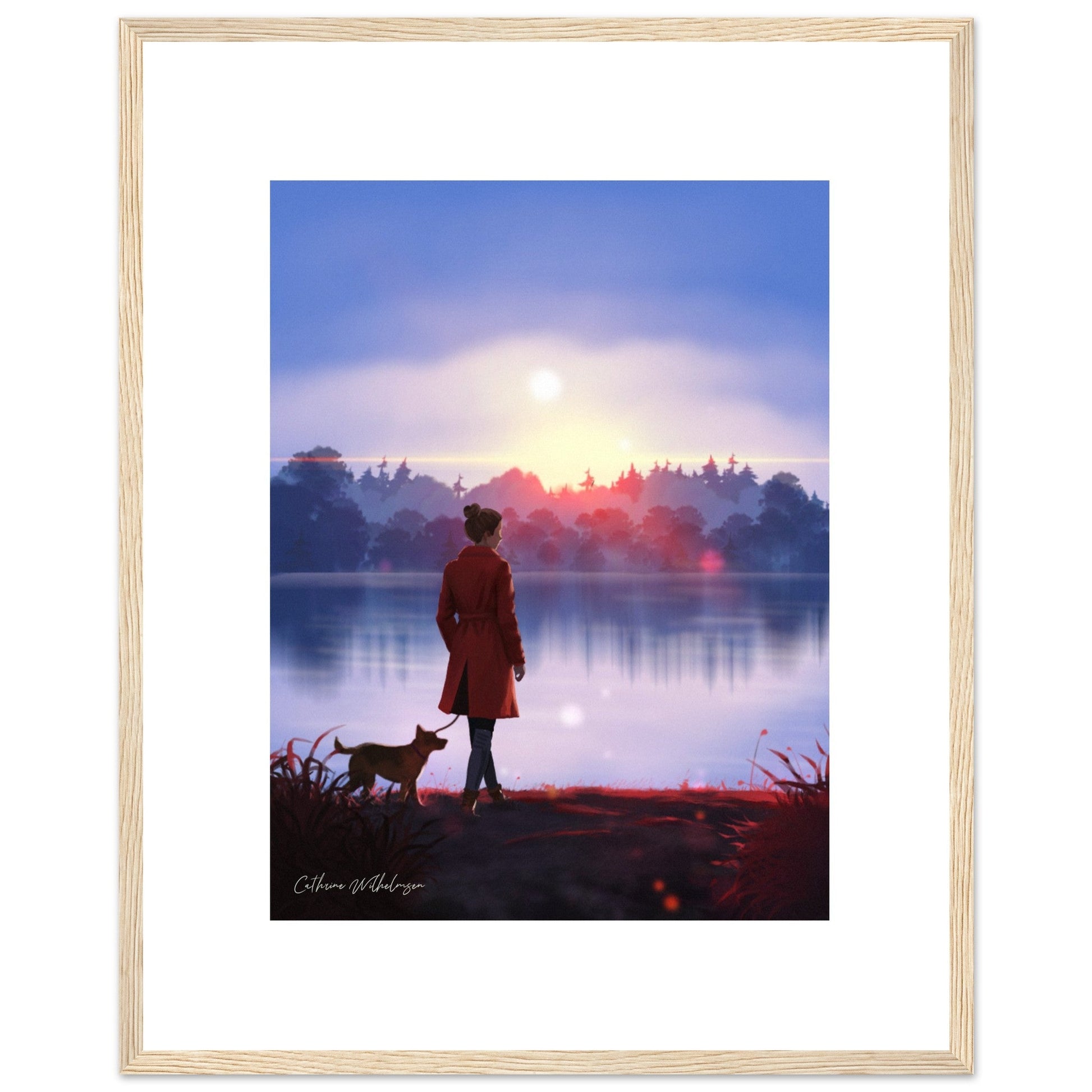 Evening Walk - Art print med treramme - PlanetC