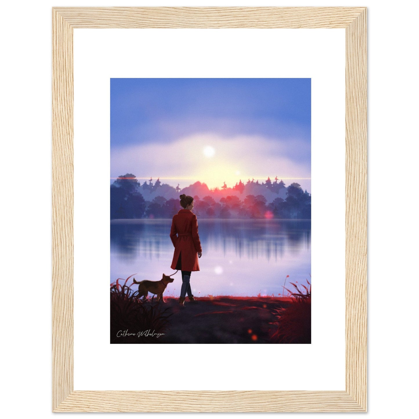 Evening Walk - Art print med treramme - PlanetC