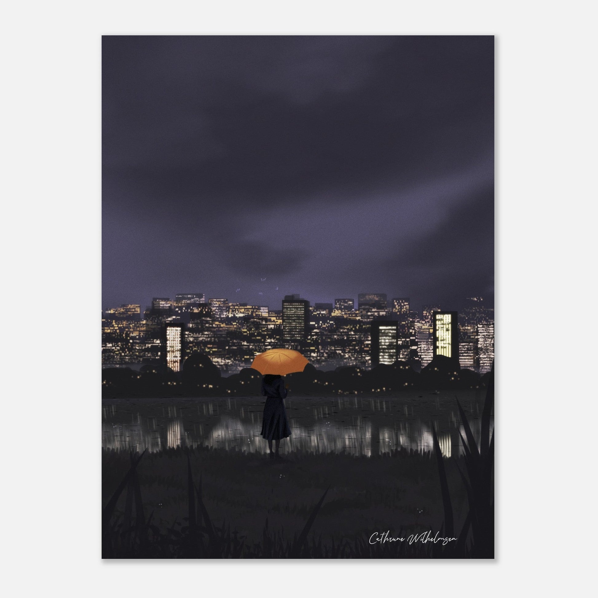 Gazing at City Lights - Aluminium Print - PlanetC