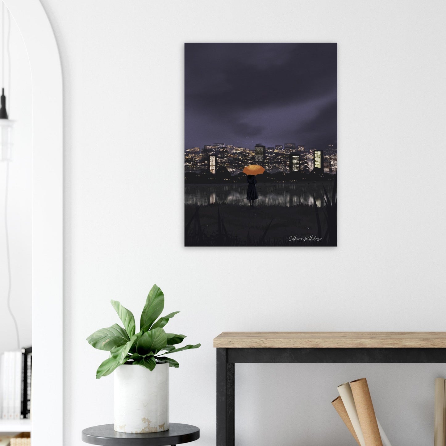 Gazing at City Lights - Aluminium Print - PlanetC