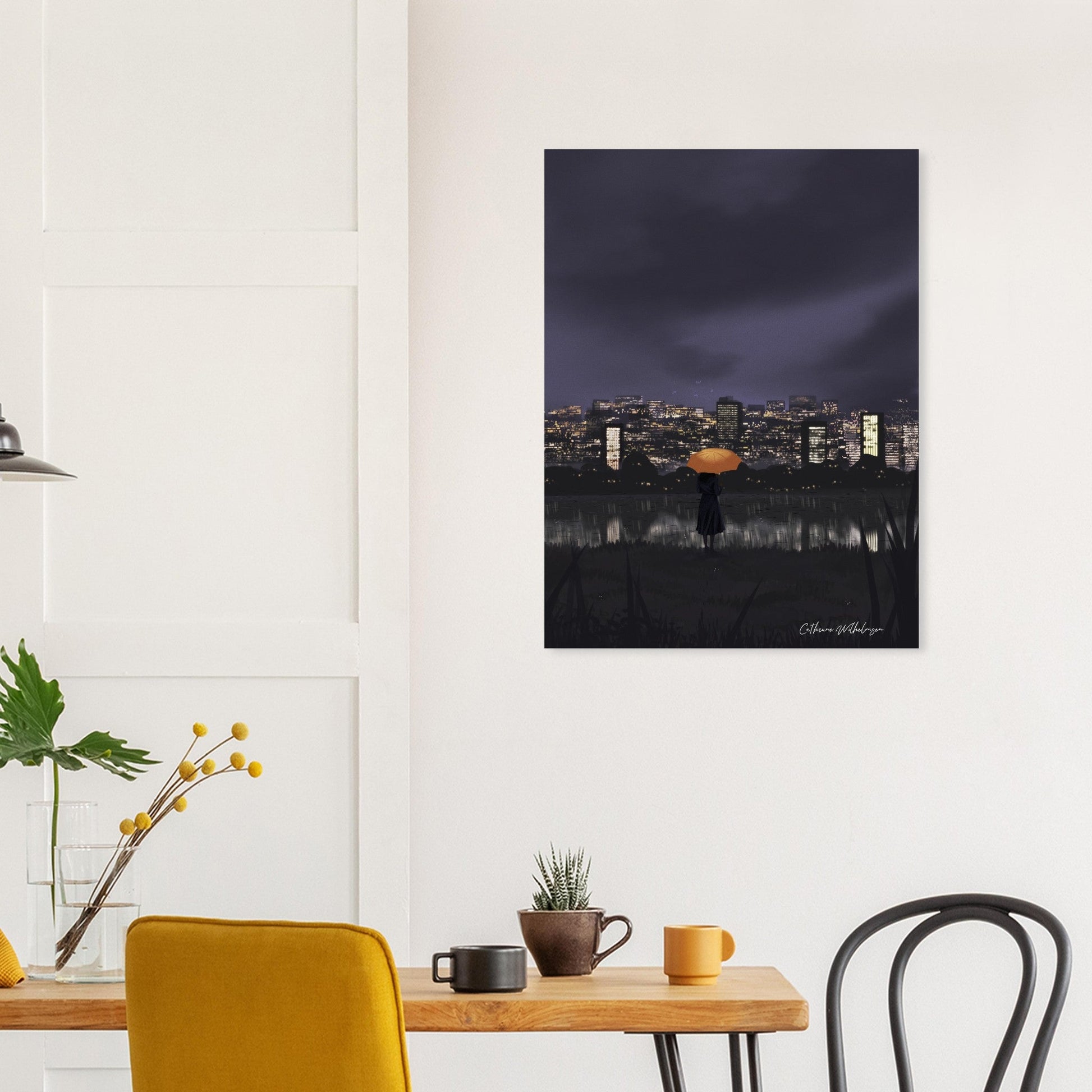 Gazing at City Lights - Aluminium Print - PlanetC