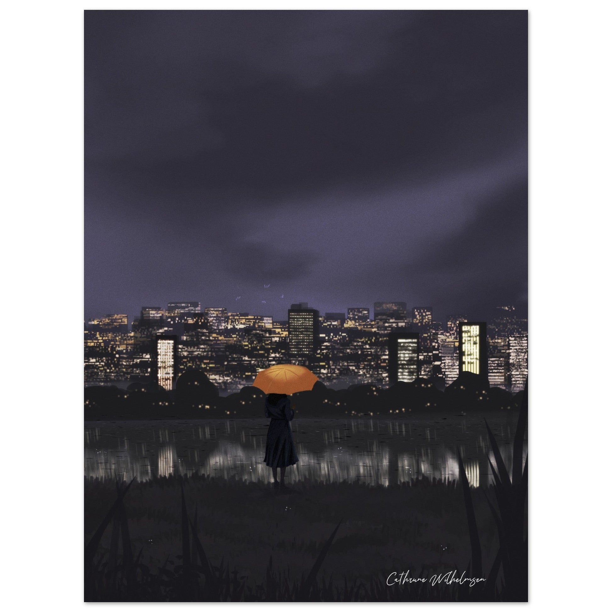 Gazing at City Lights - Aluminium Print - PlanetC