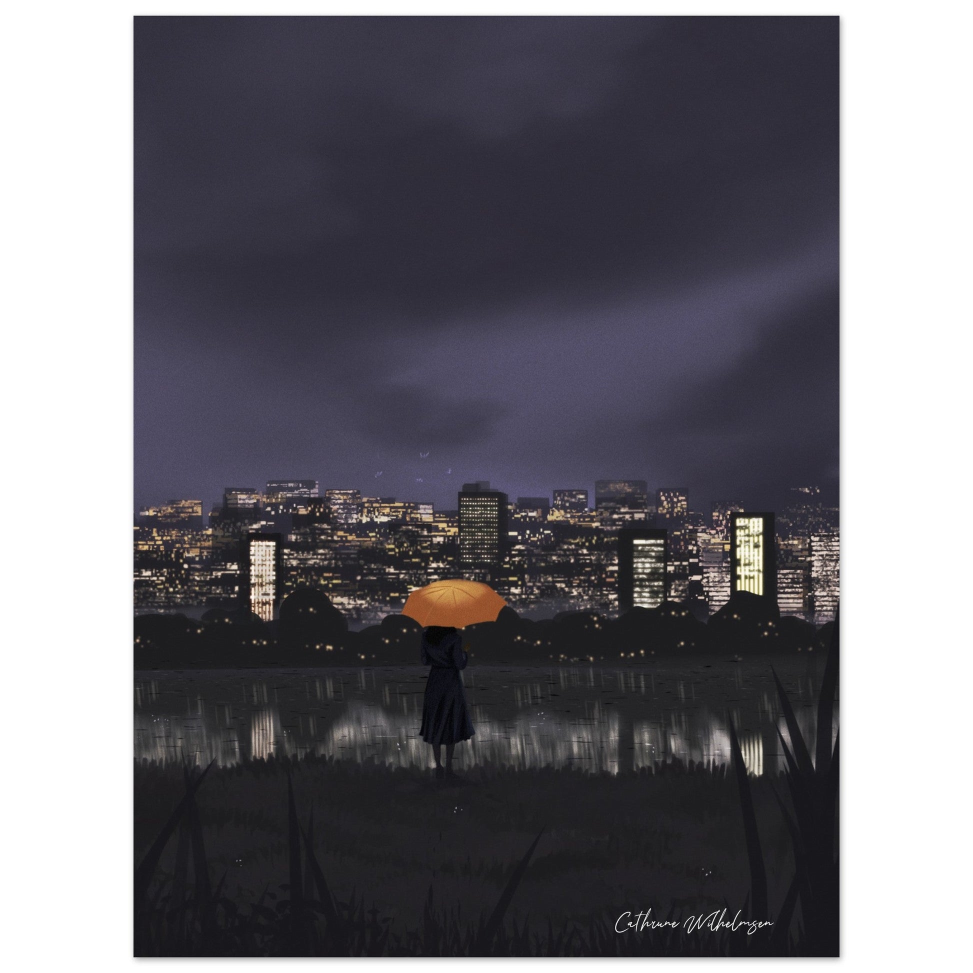 Gazing at City Lights - Aluminium Print - PlanetC