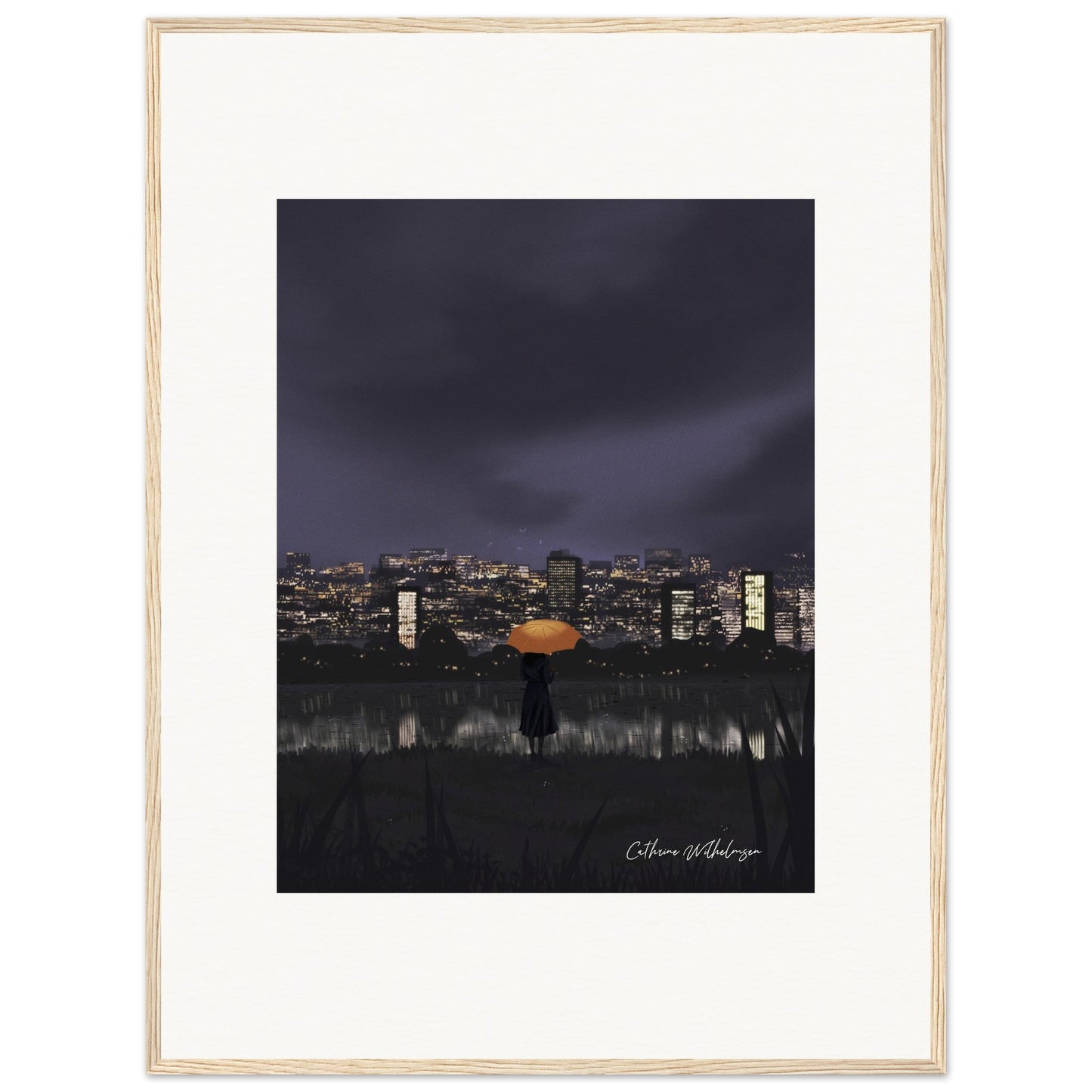 Gazing at City Lights – Framed Art Print - PlanetC