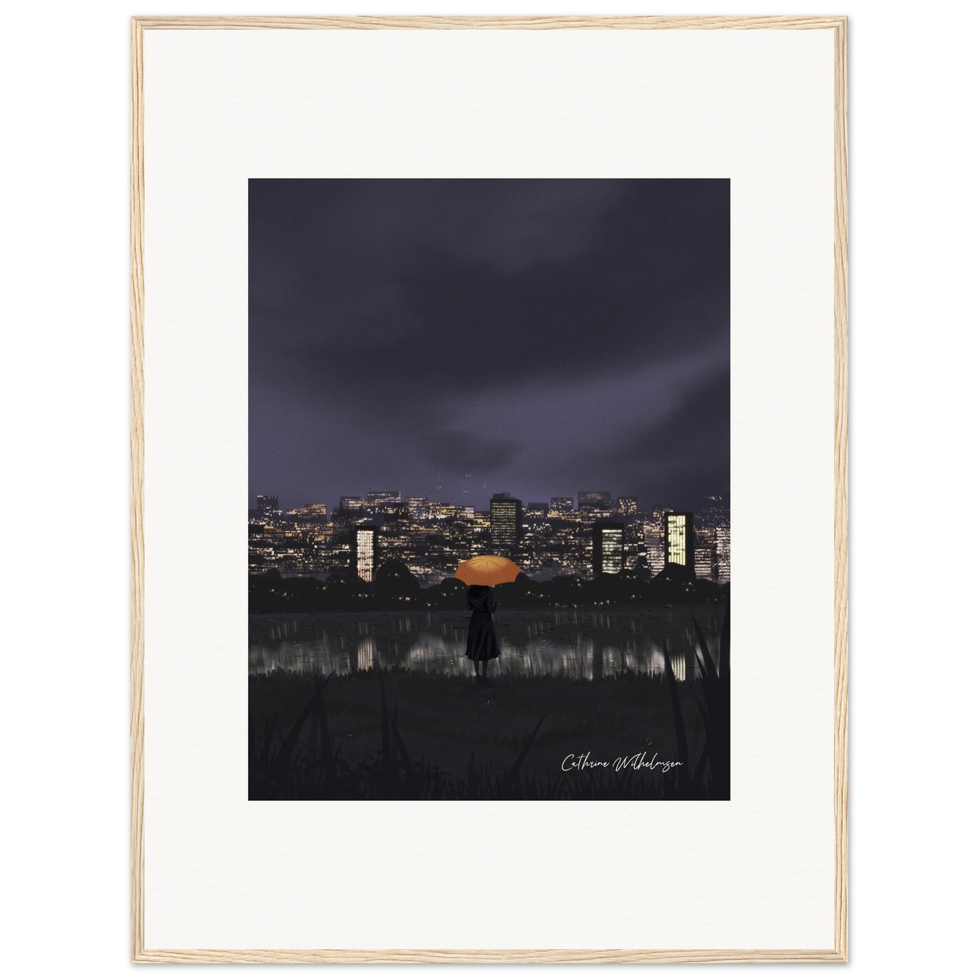 Gazing at City Lights – Framed Art Print - PlanetC