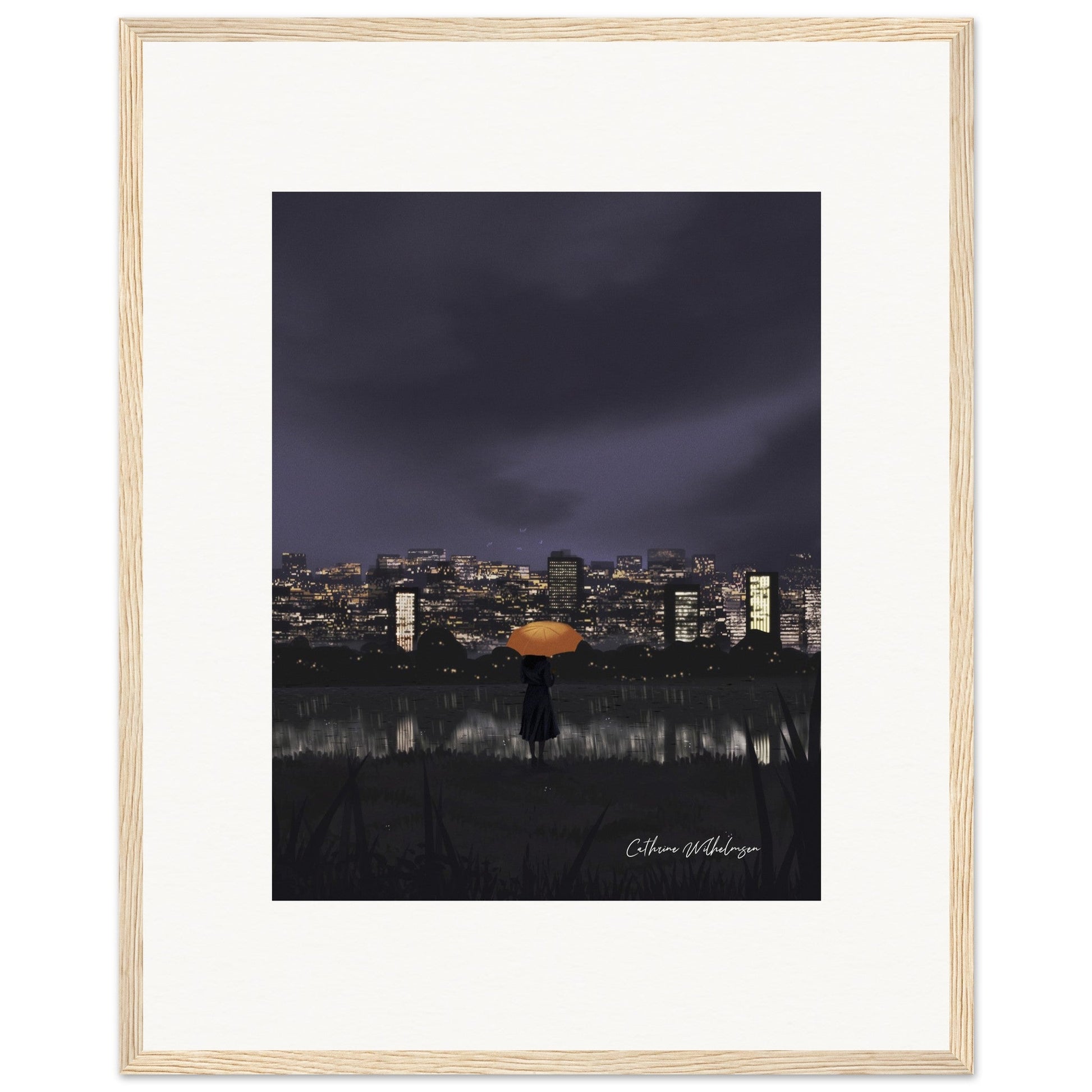 Gazing at City Lights – Framed Art Print - PlanetC