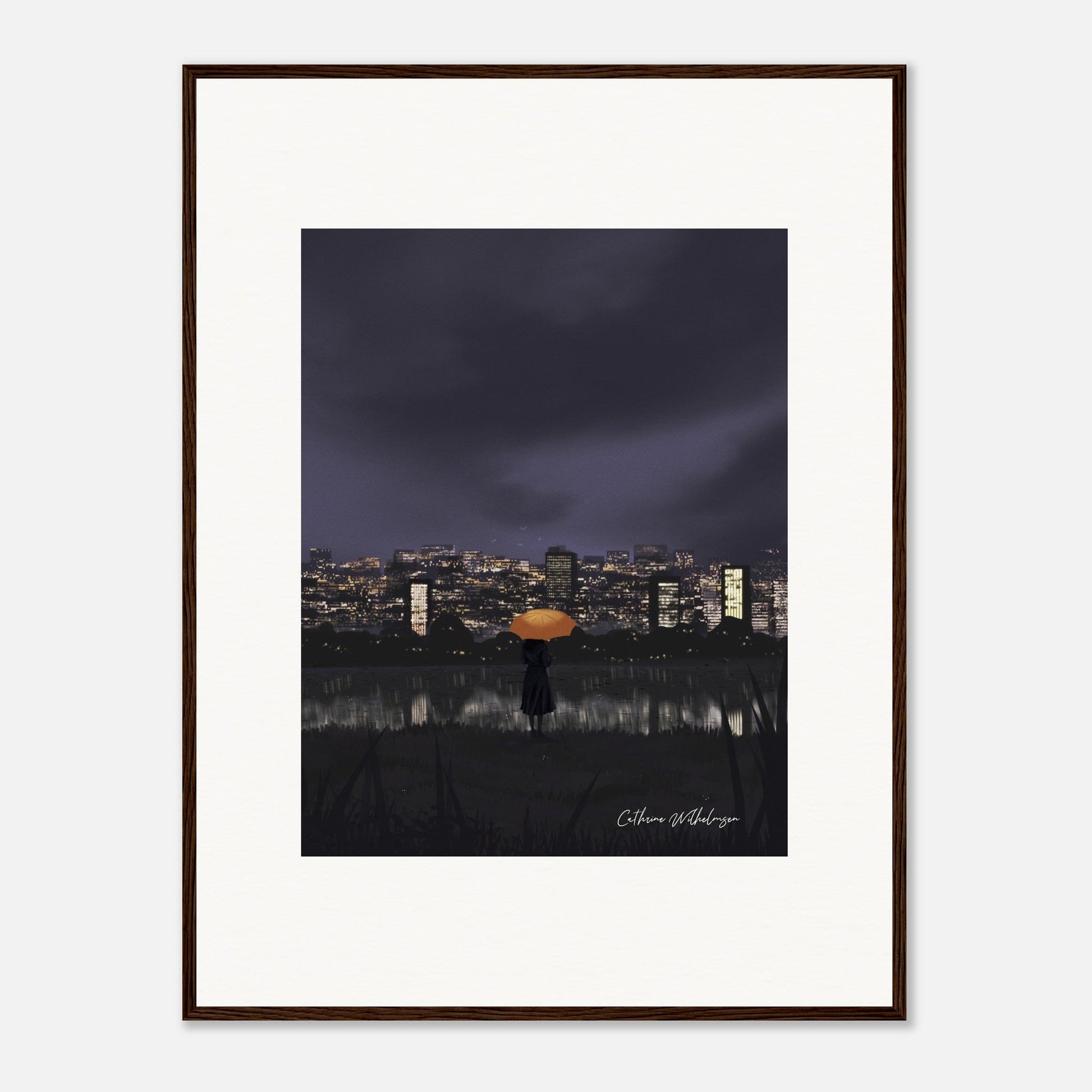 Gazing at City Lights – Framed Art Print - PlanetC