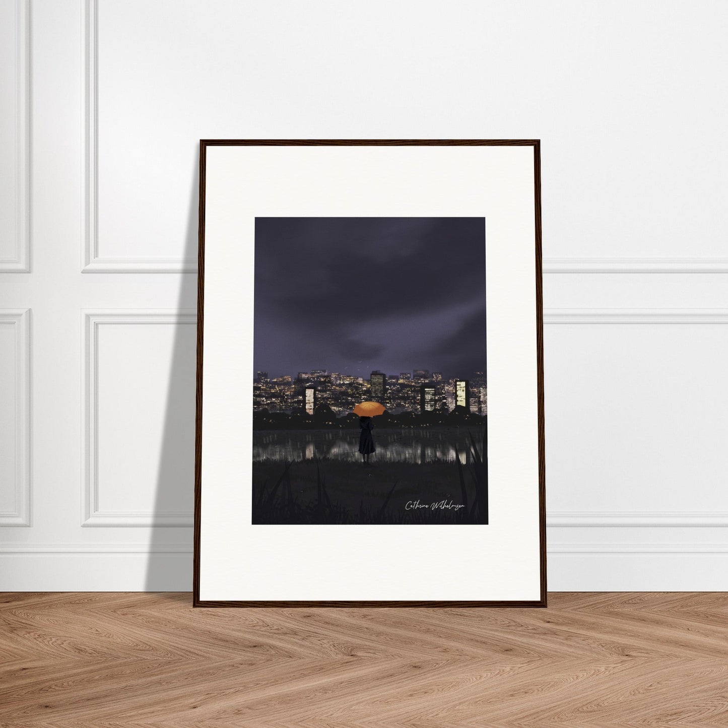 Gazing at City Lights – Framed Art Print - PlanetC