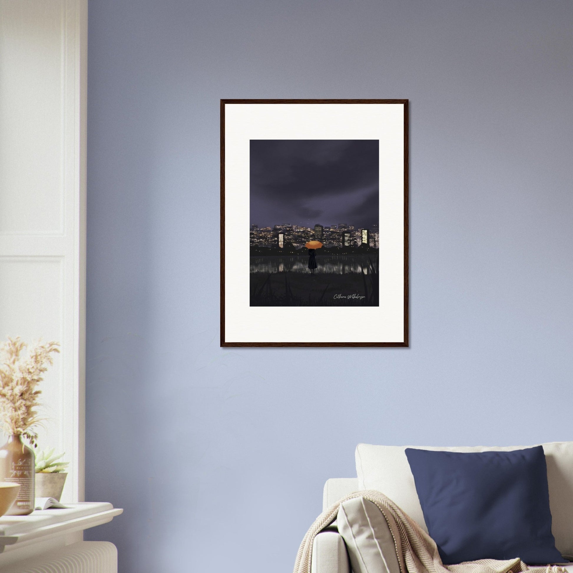 Gazing at City Lights – Framed Art Print - PlanetC