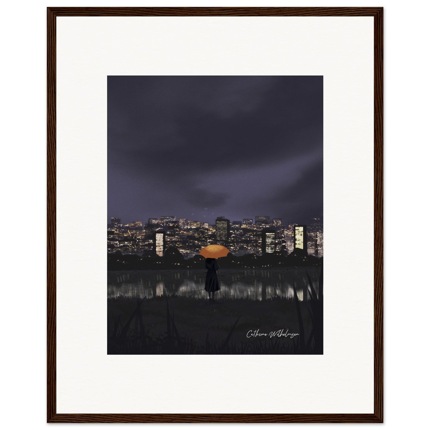 Gazing at City Lights – Framed Art Print - PlanetC