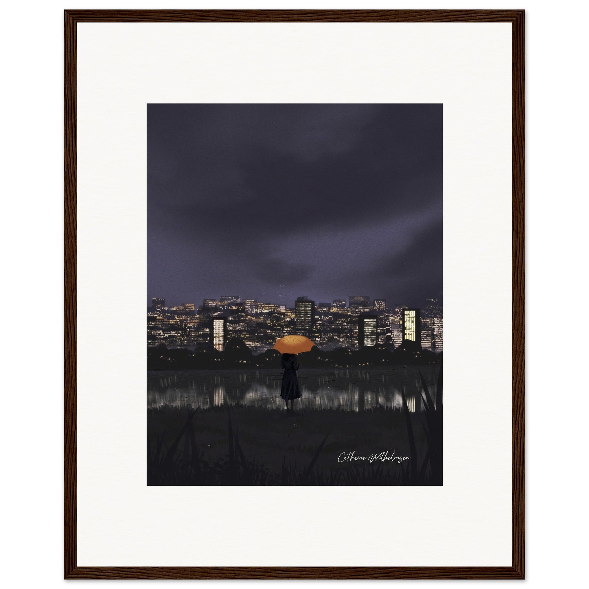 Gazing at City Lights – Framed Art Print - PlanetC
