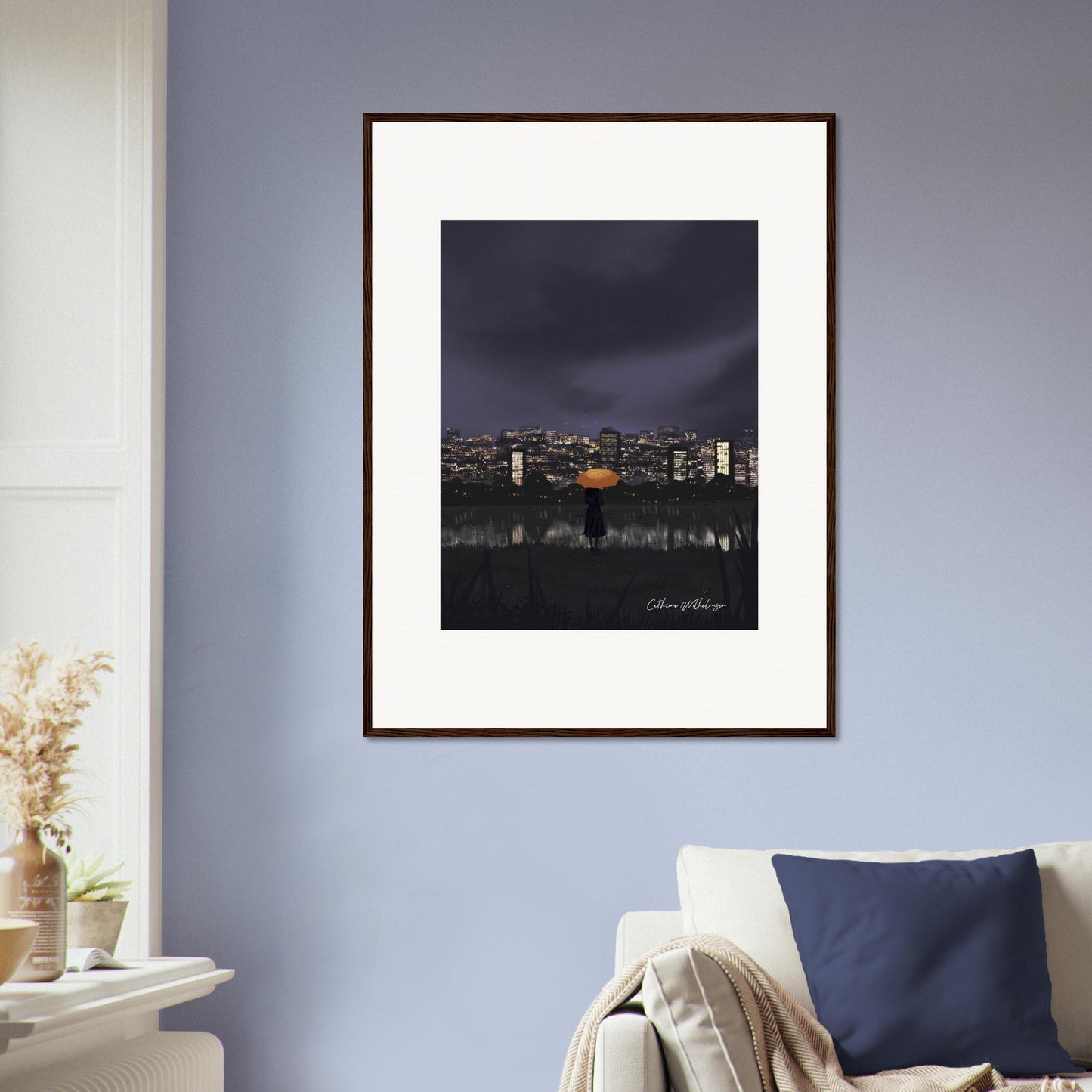 Gazing at City Lights – Framed Art Print - PlanetC
