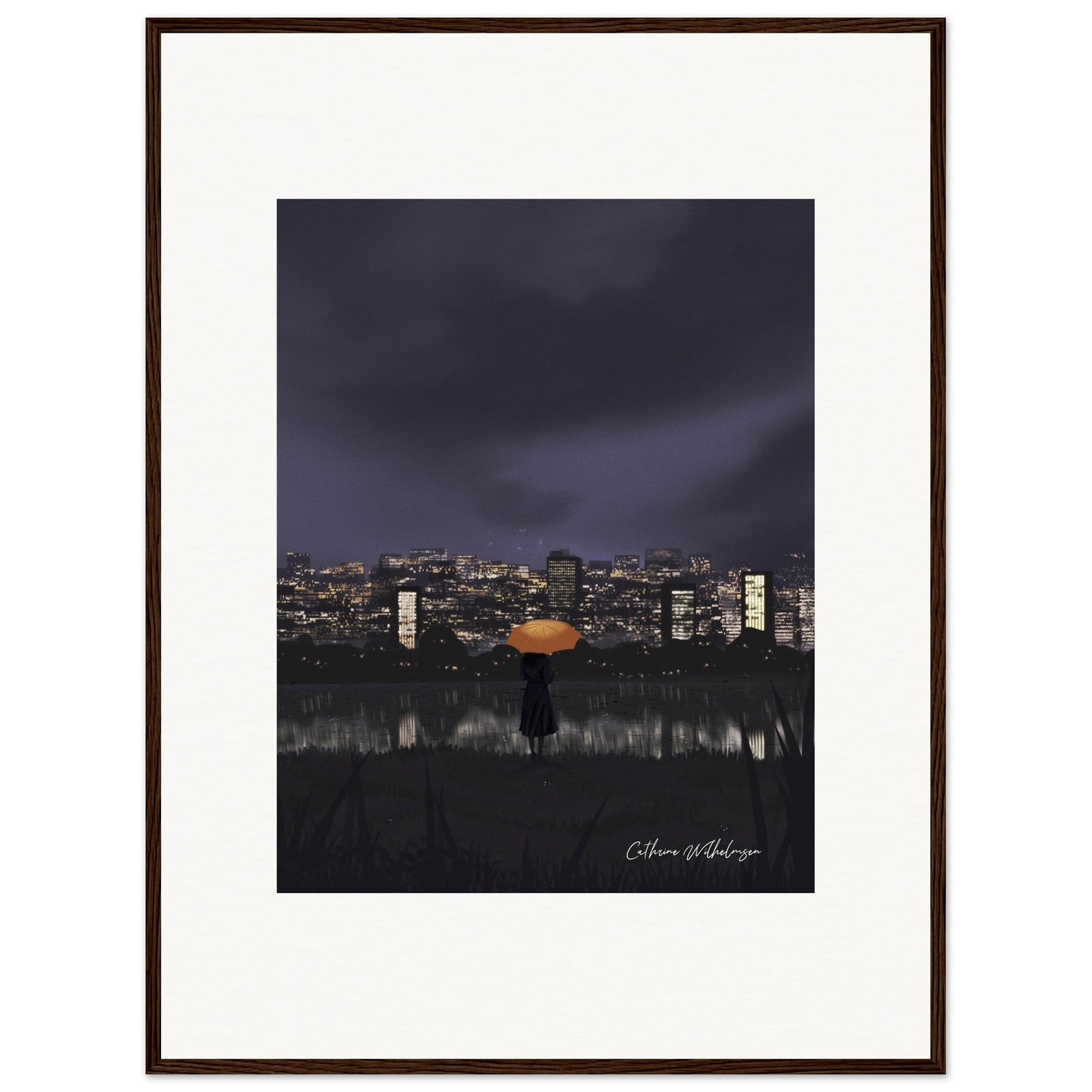 Gazing at City Lights – Framed Art Print - PlanetC