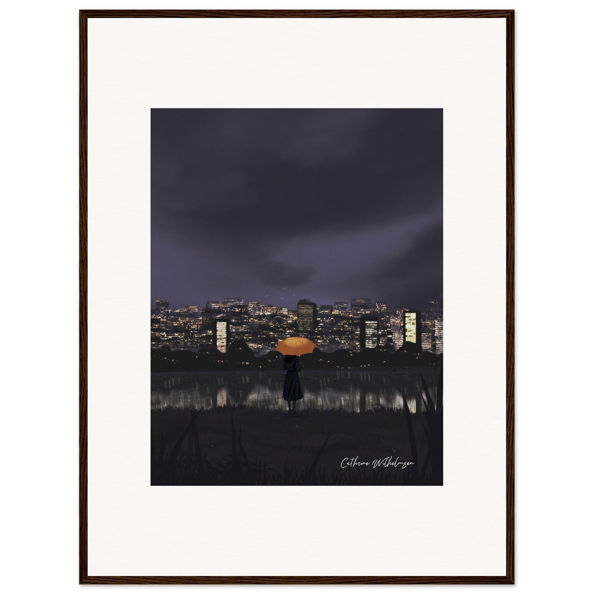 Gazing at City Lights – Framed Art Print - PlanetC