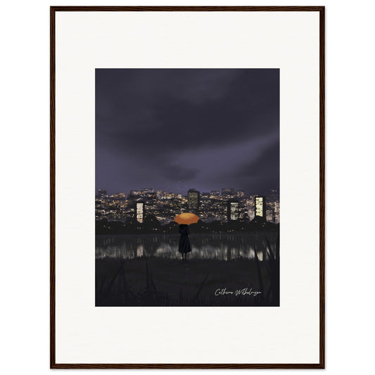 Gazing at City Lights – Framed Art Print - PlanetC