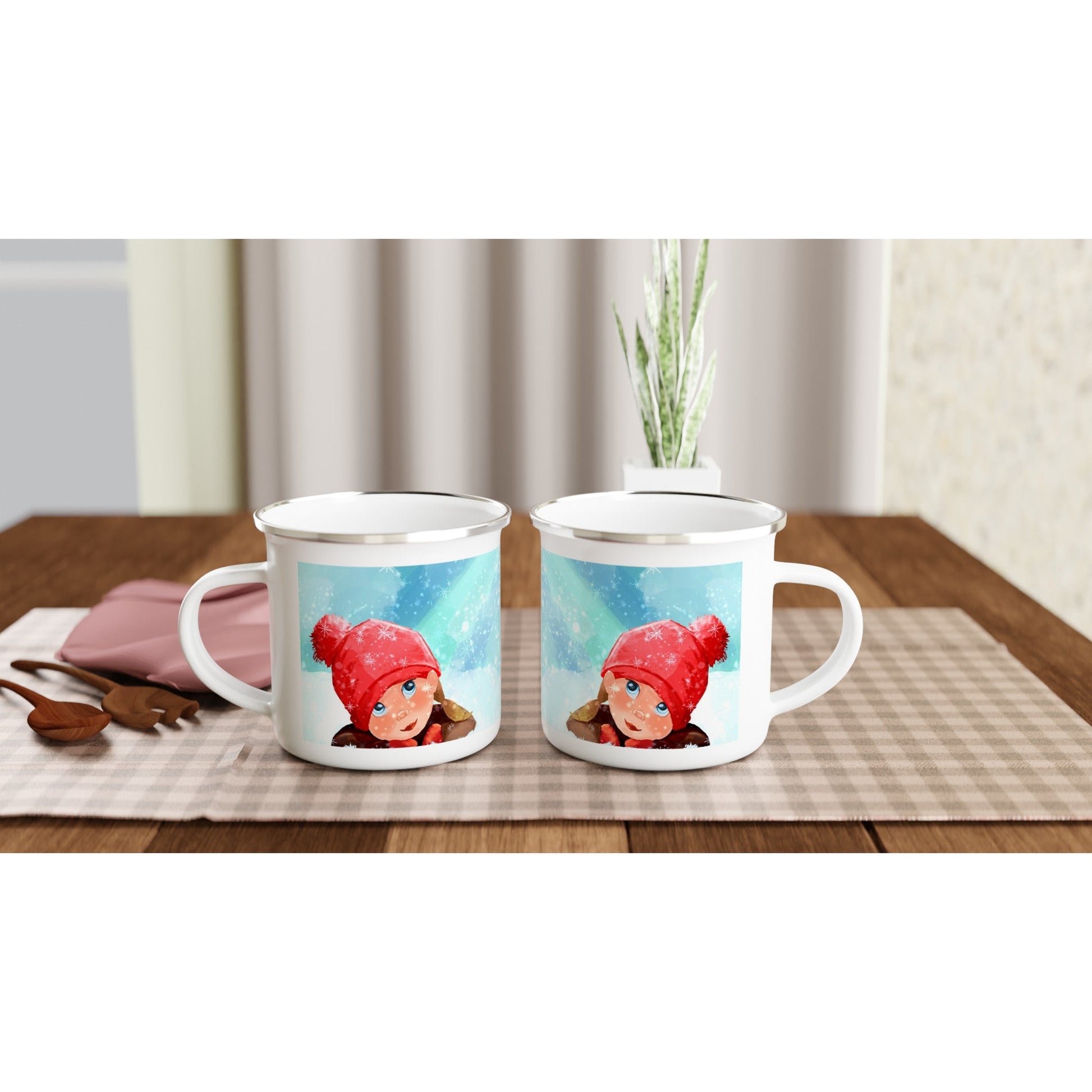 La det snø emaljekrus - emaljekrus - PlanetC