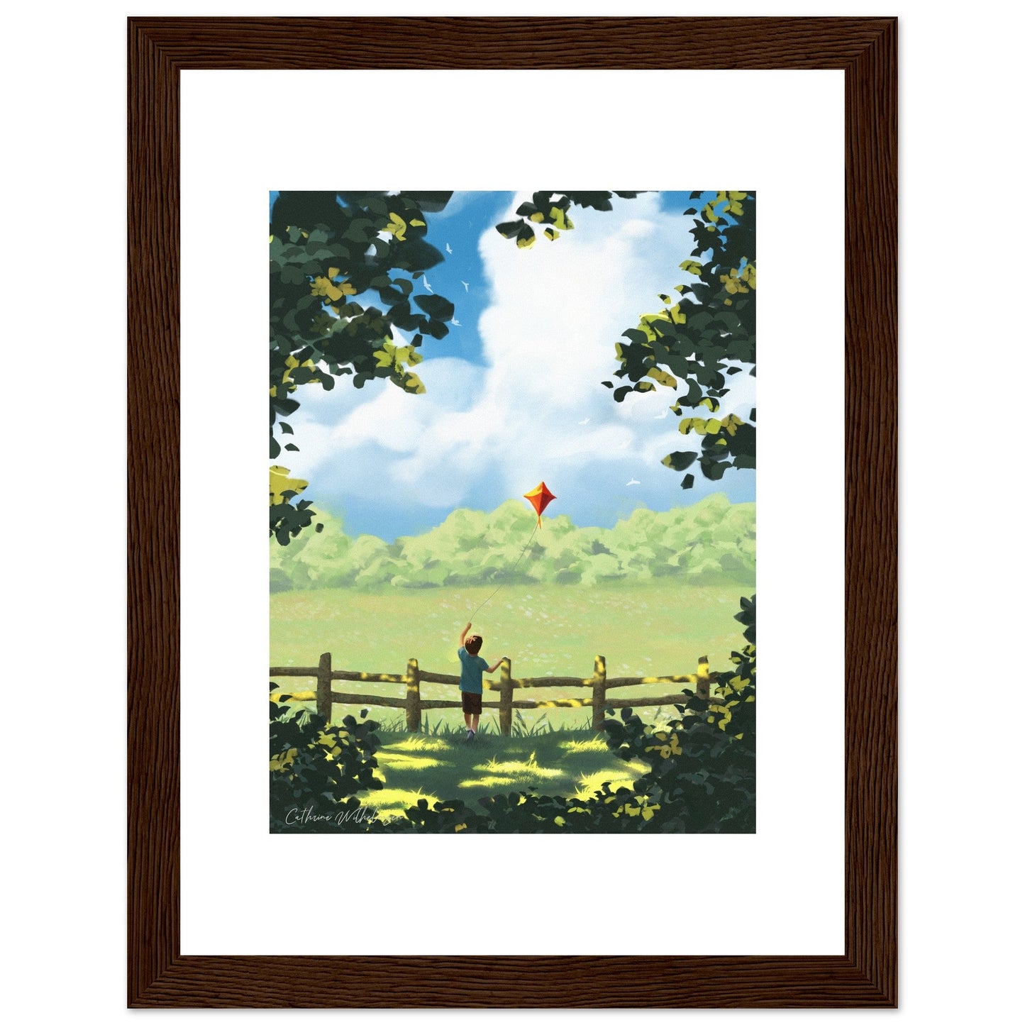 Lets go fly a kite - Art print med treramme - PlanetC