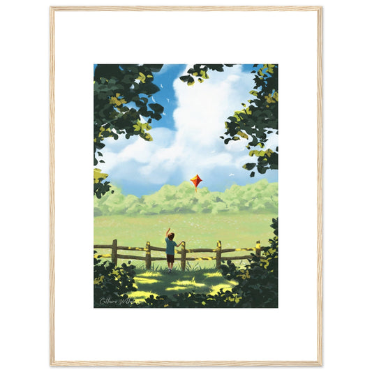 Lets go fly a kite - Art print med treramme - PlanetC