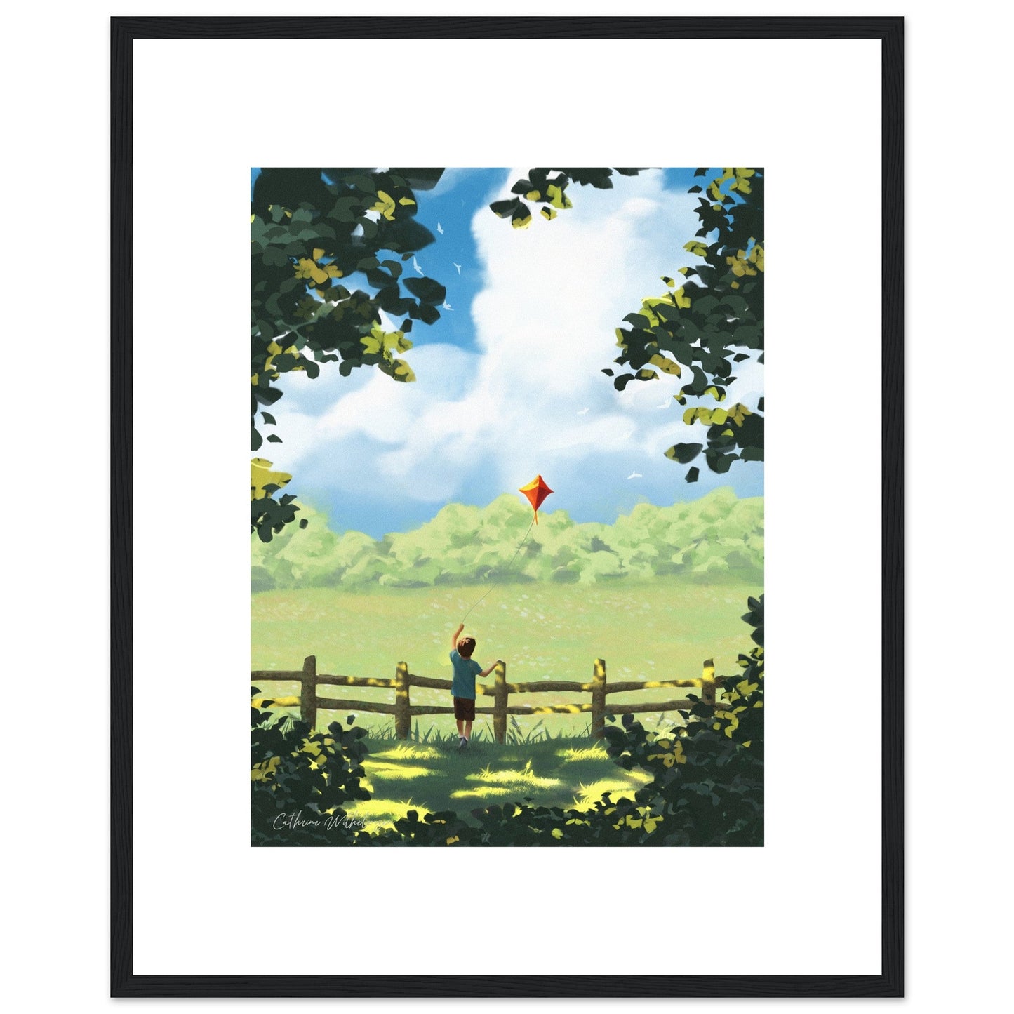 Lets go fly a kite - Art print med treramme - PlanetC