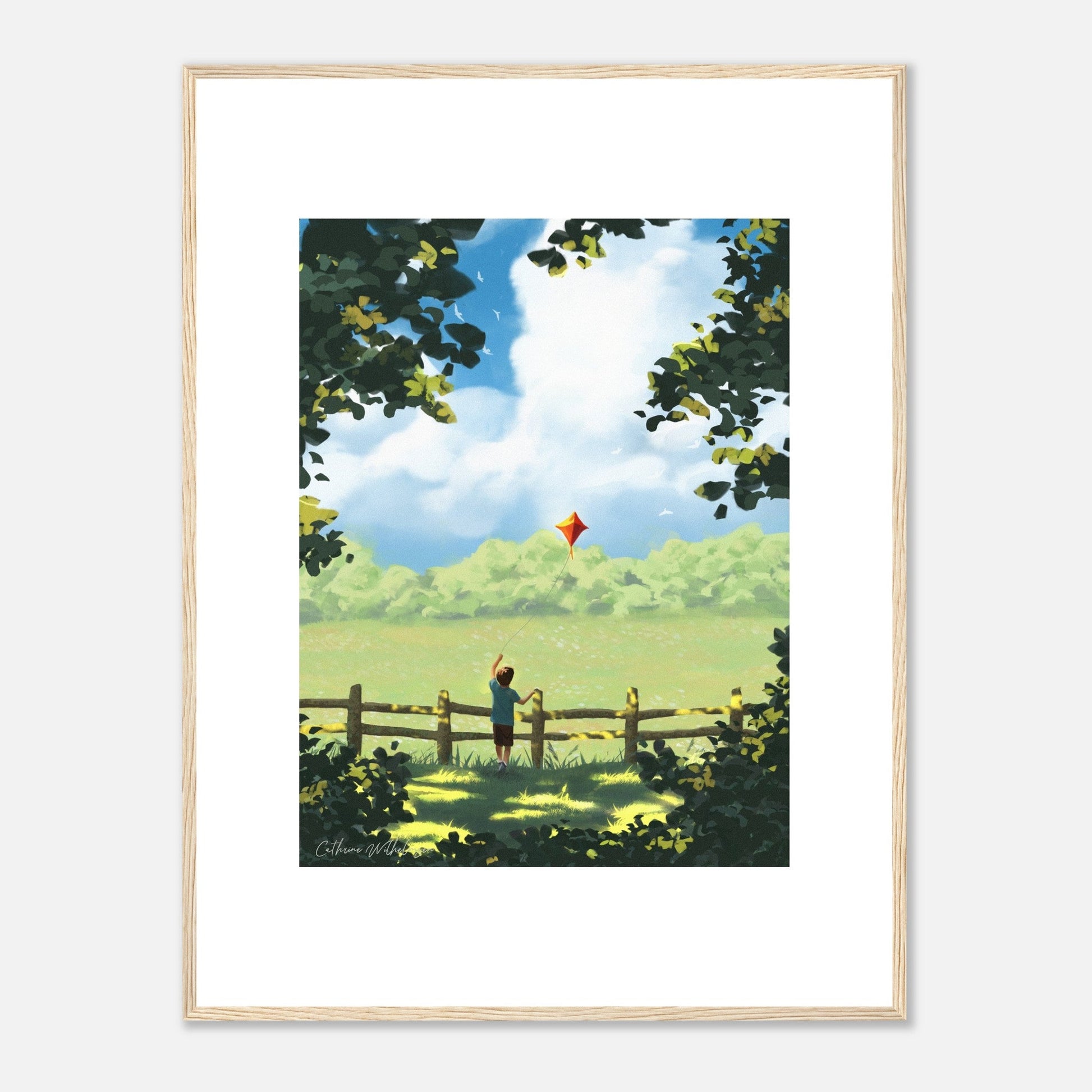 Lets go fly a kite - Art print med treramme - PlanetC