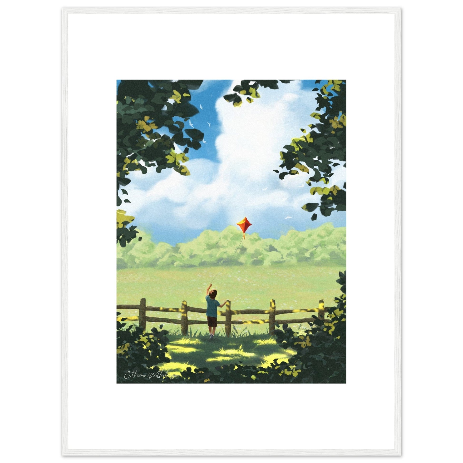 Lets go fly a kite - Art print med treramme - PlanetC