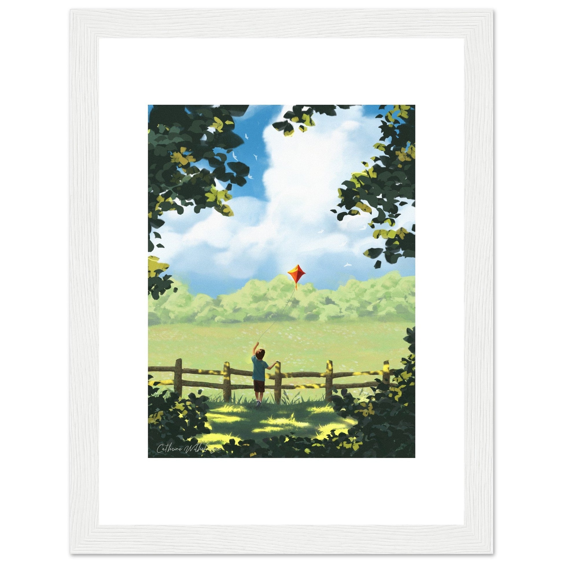 Lets go fly a kite - Art print med treramme - PlanetC