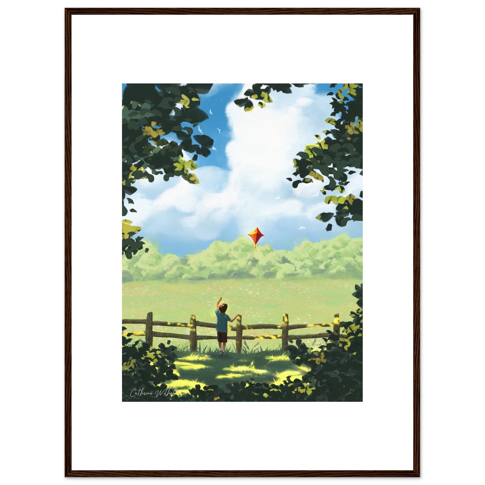 Lets go fly a kite - Art print med treramme - PlanetC