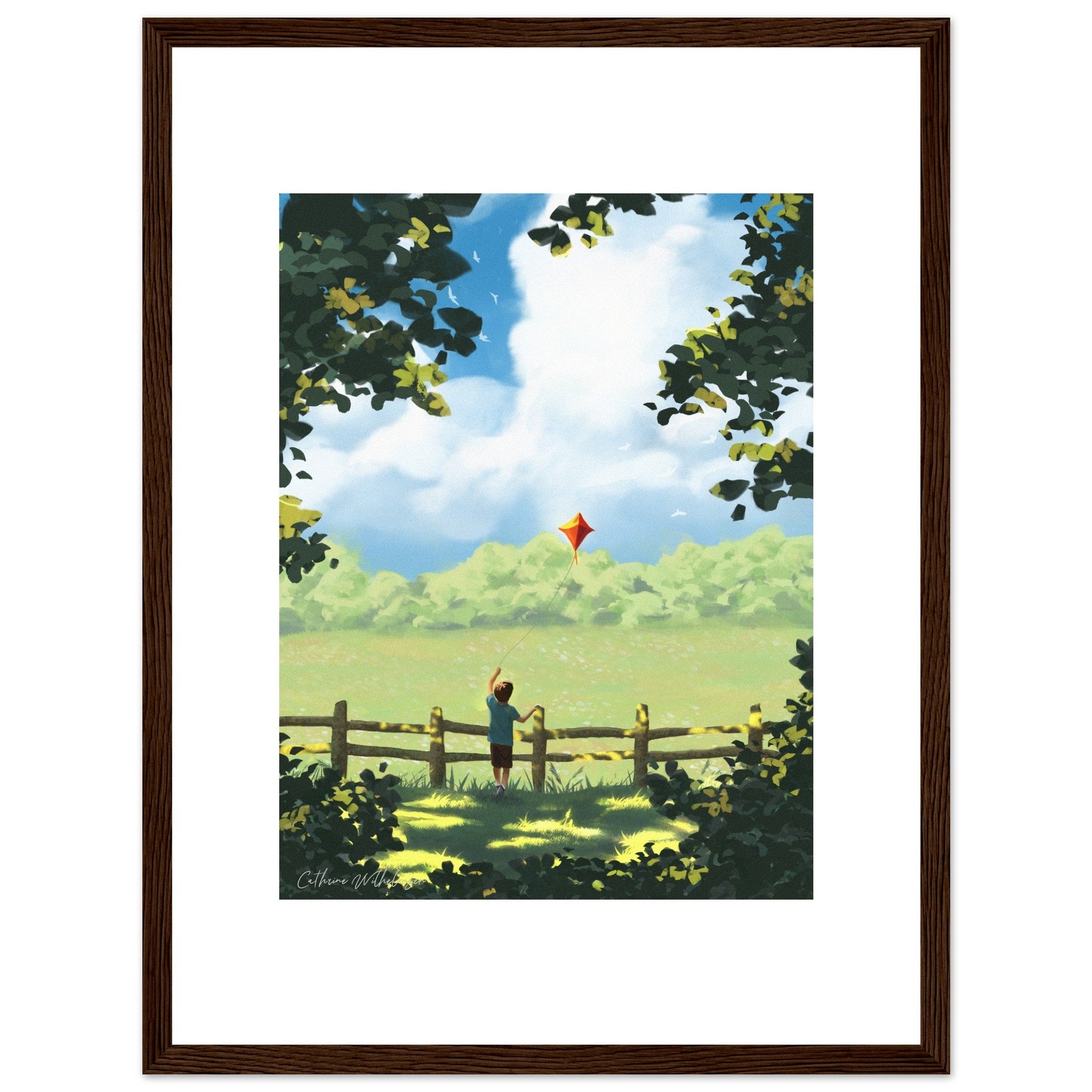 Lets go fly a kite - Art print med treramme - PlanetC