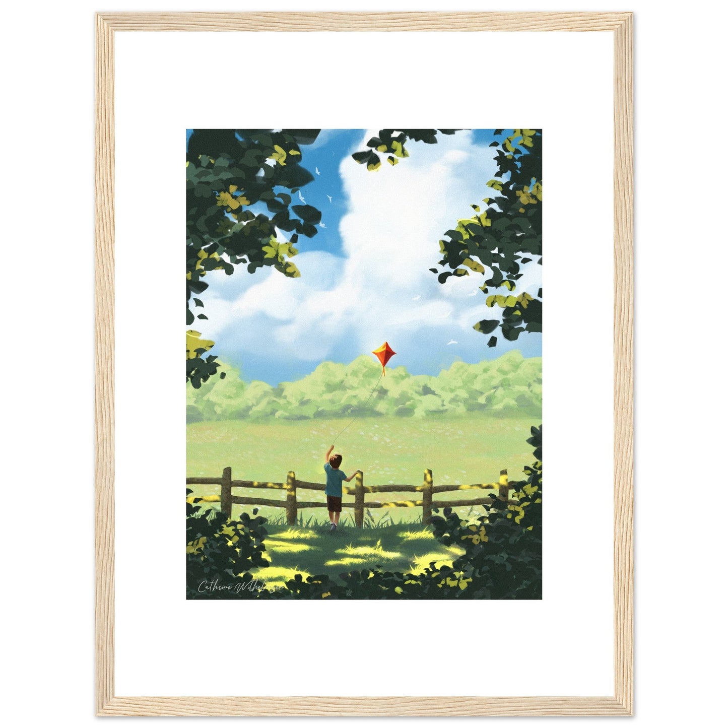 Lets go fly a kite - Art print med treramme - PlanetC