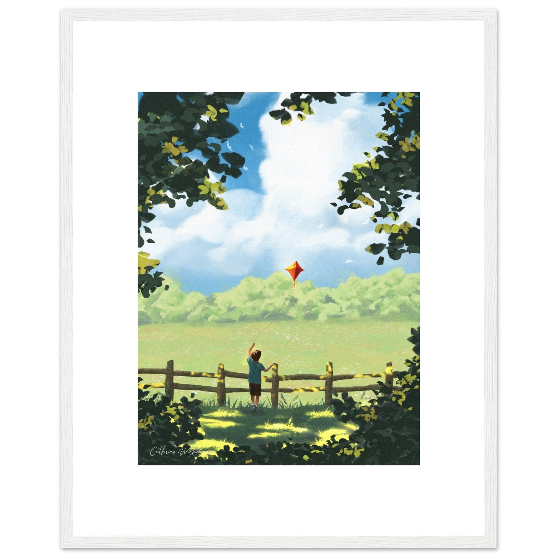 Lets go fly a kite - Art print med treramme - PlanetC