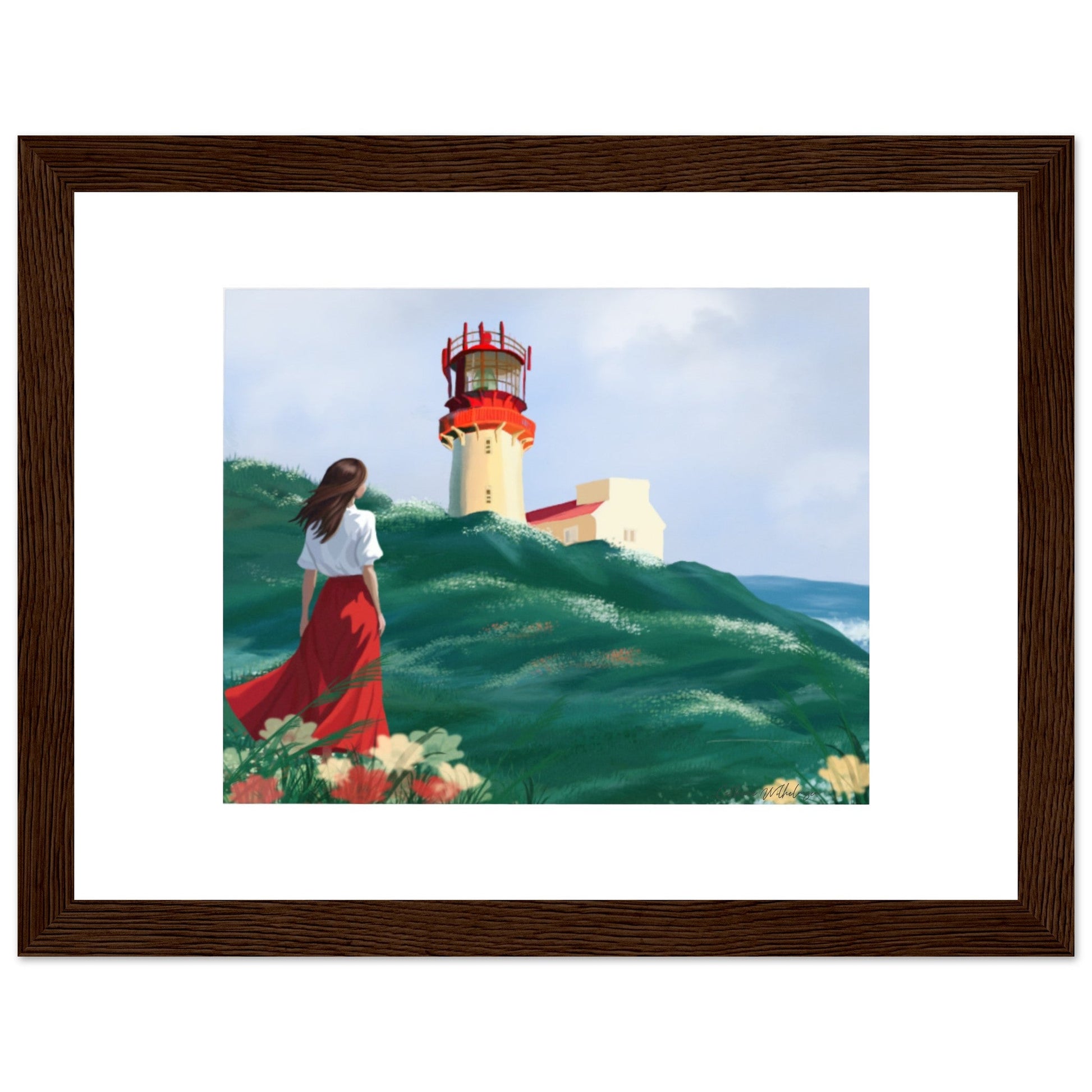 Lighthouse - Art print med treramme - PlanetC